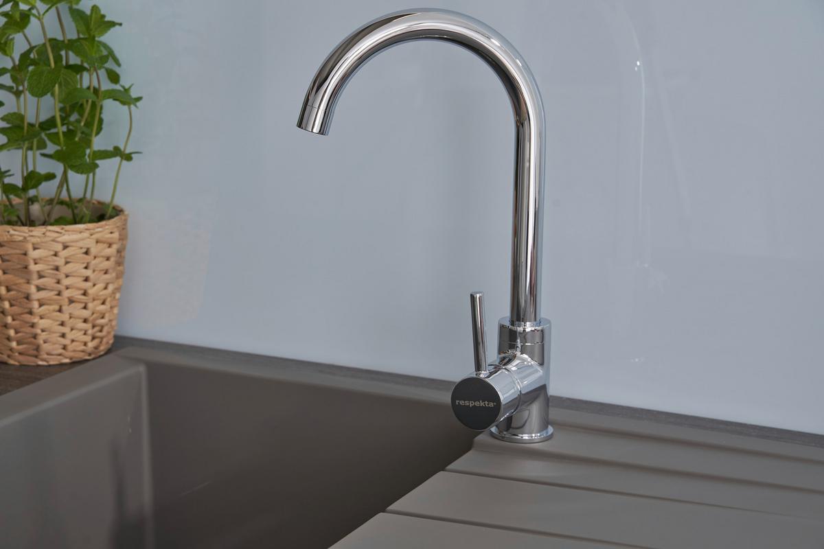 Einbauspüle Houston ca. 80x21x50 cm Grau - Grau, Trend, Glas/Kunststoff (80/21/50cm) - Respekta