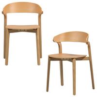 Stuhl-Set Cras Schwarz B: 52cm - Naturfarben, MODERN, Holz (52/75/42cm) - Livetastic