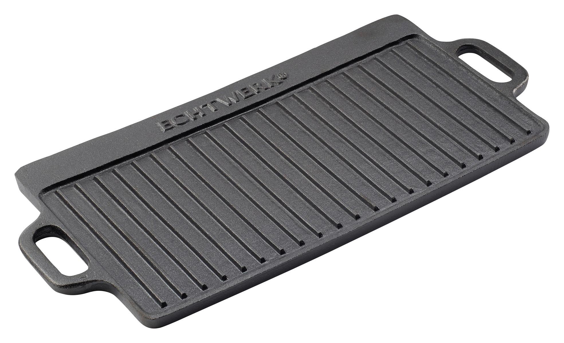 Grillzubehör Echtwerk Grillplatte-Gusseisen Schwarz - Schwarz, Trend, Metall (50,5 /23/1,5cm) - Echtwerk