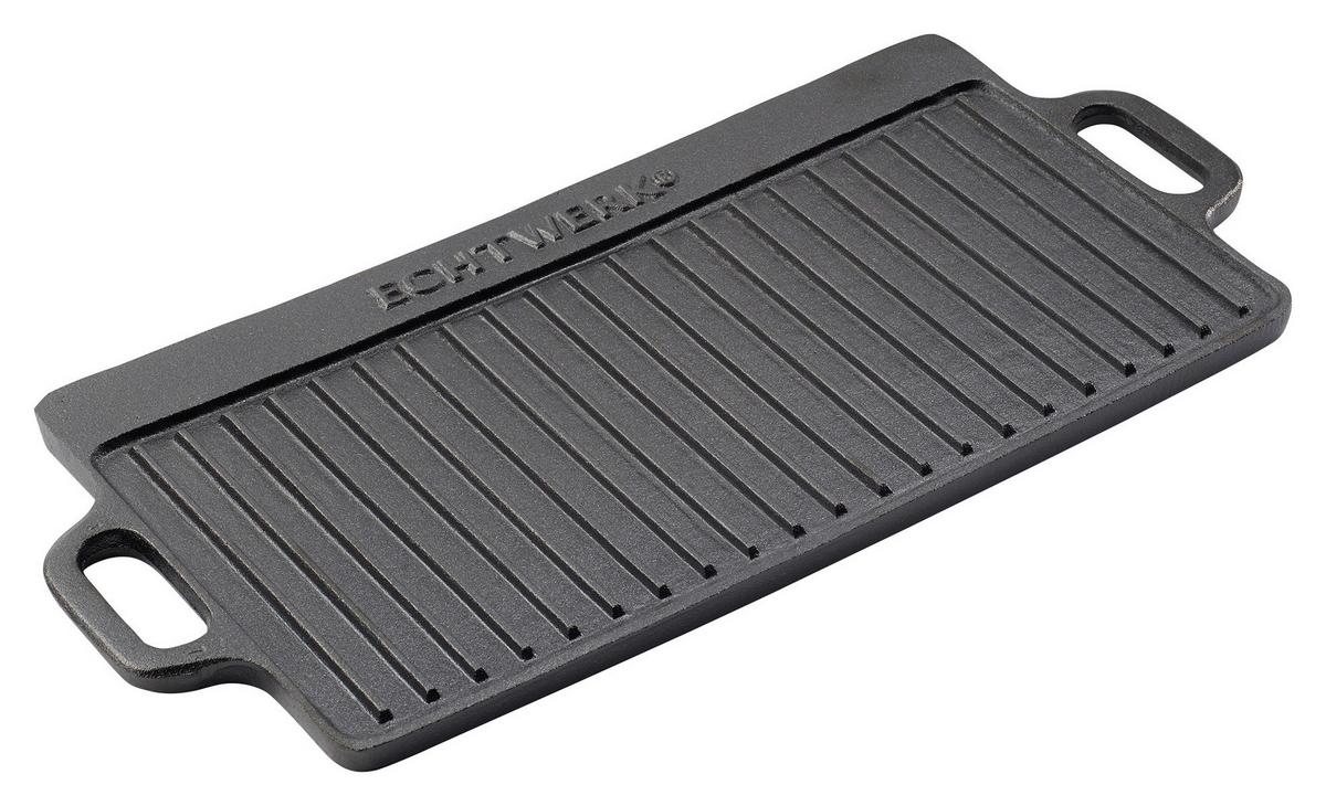 Grillzubehör Echtwerk Grillplatte-Gusseisen Schwarz - Schwarz, Trend, Metall (50,5 /23/1,5cm) - Echtwerk