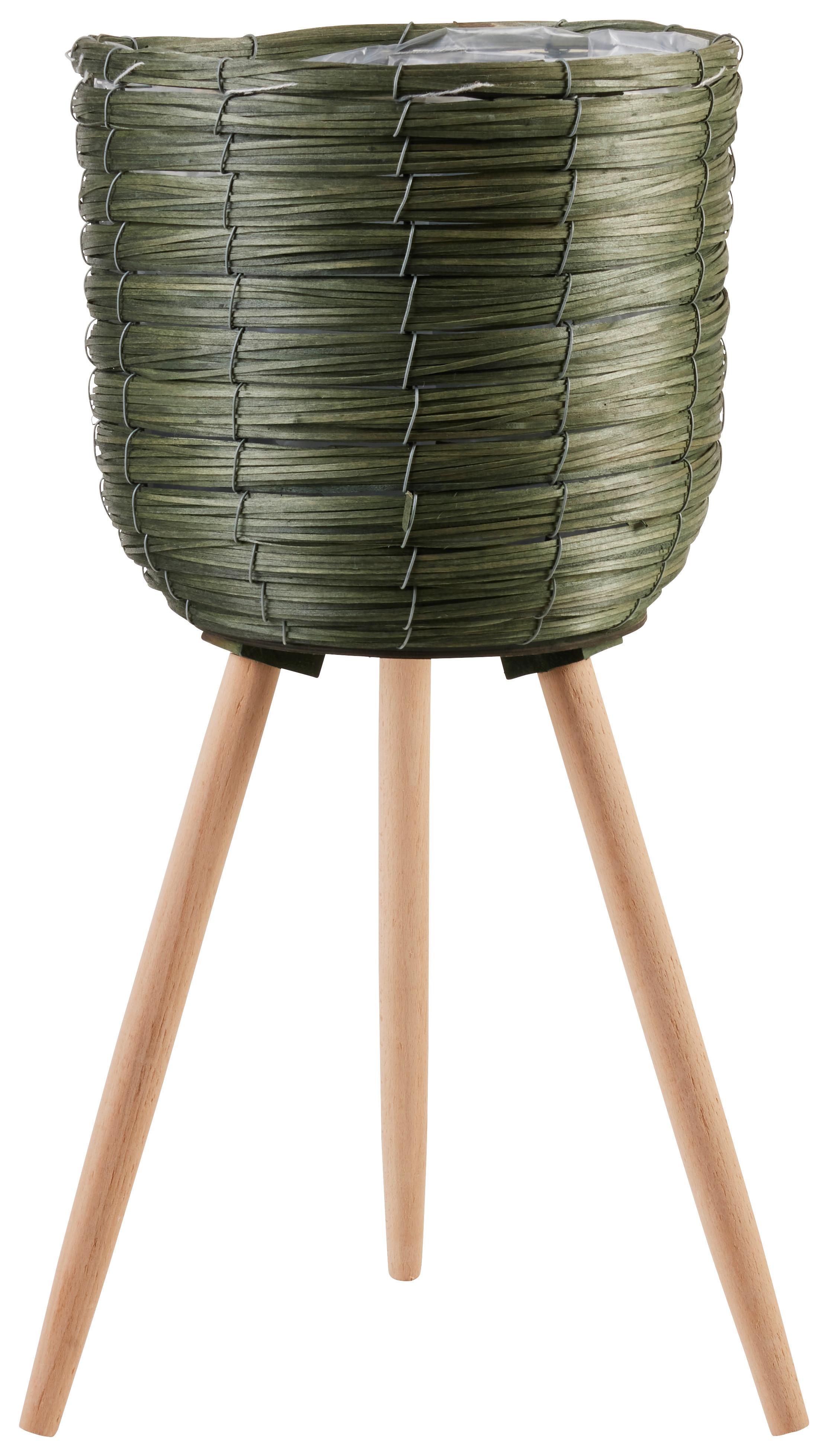 Cvetlični Lonček Jyoti I -Paz- - naravne barve/temno zelena, Basics, les (32/56cm) - Modern Living