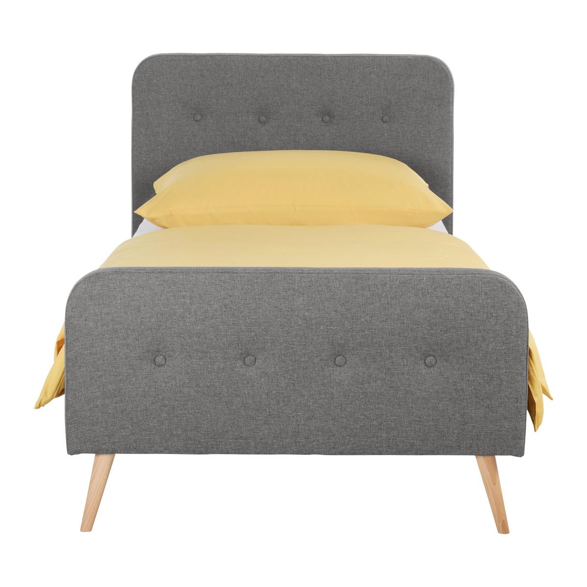 Polsterbett Barleta Dunkelgrau ca. 90x200cm - Dunkelgrau/Naturfarben, MODERN, Holz/Textil (90/200cm) - Mömax