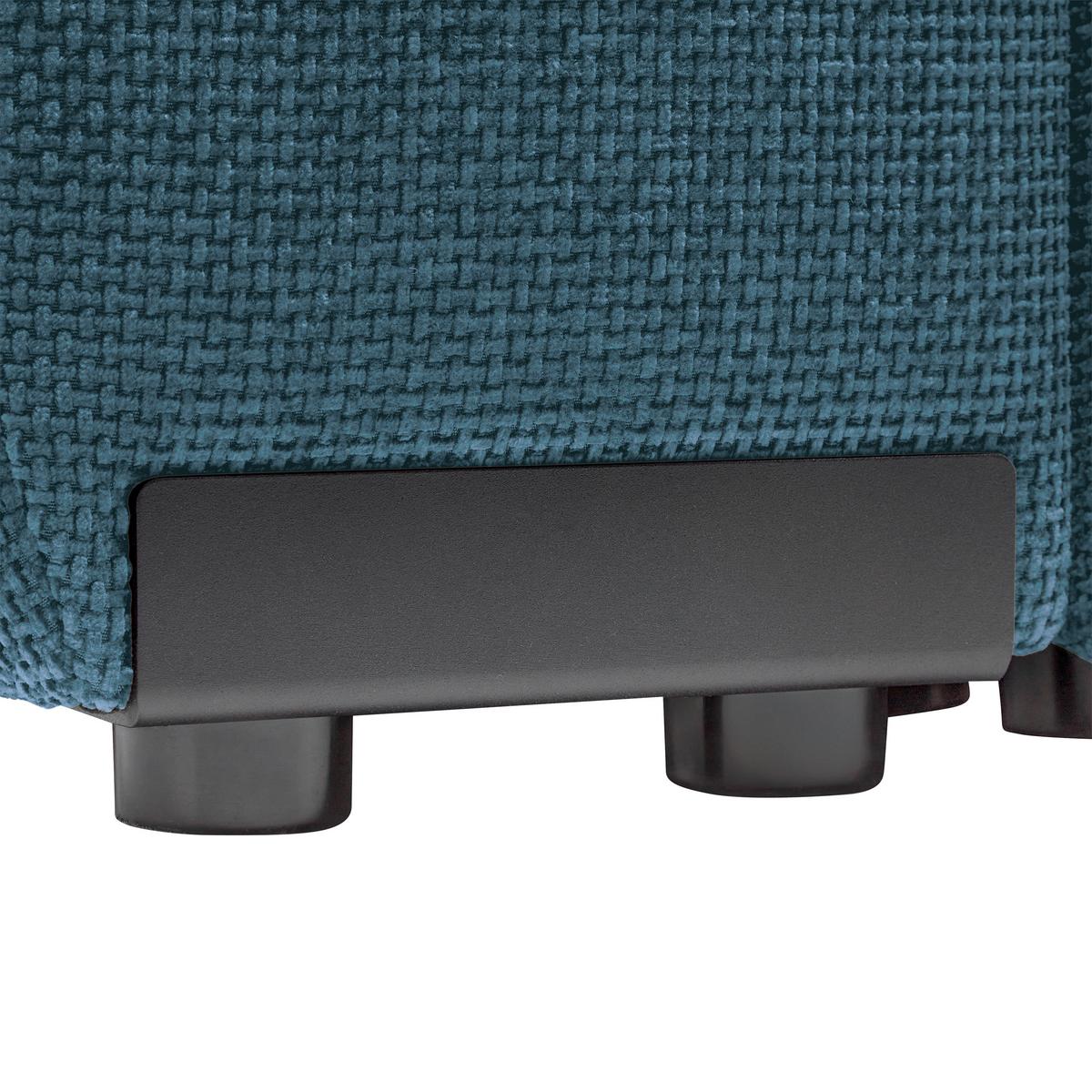 Wohnlandschaft Bolonia Petrol - Schwarz Hochglanz/Petrol, MODERN, Textil/Metall (273/93/166cm) - Mömax