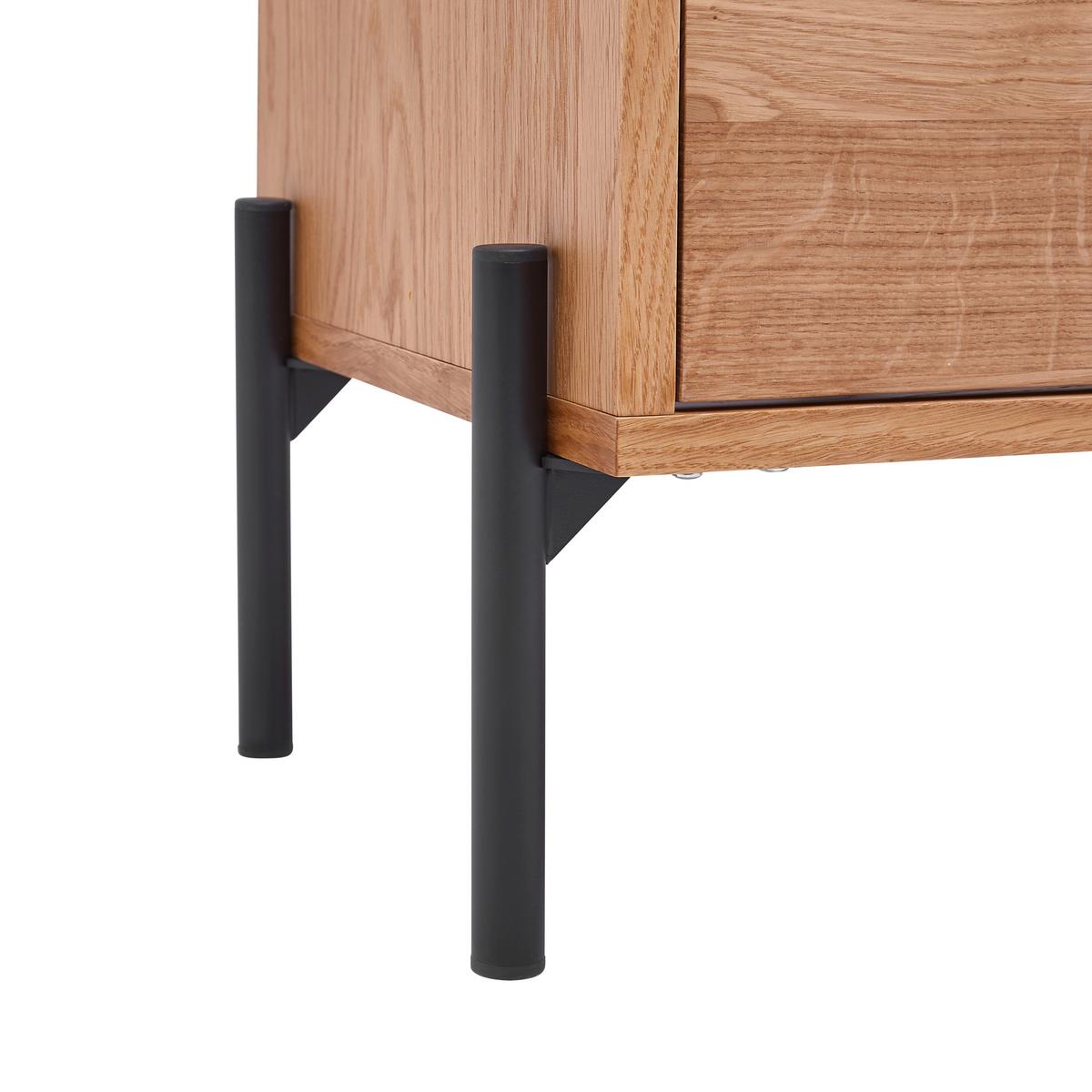 Waschbeckenunterschrank Avanto Eichefarben/Schwarz - Schwarz, Natur, Holz/Metall (64/61/35cm) - ecoTree