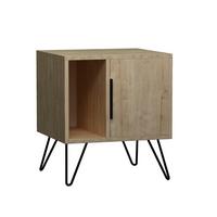 NACHTTISCH GLYNN NIGHTSTAND - Eichefarben, Design, Holzwerkstoff/Metall (50/60/42cm) - Livetastic