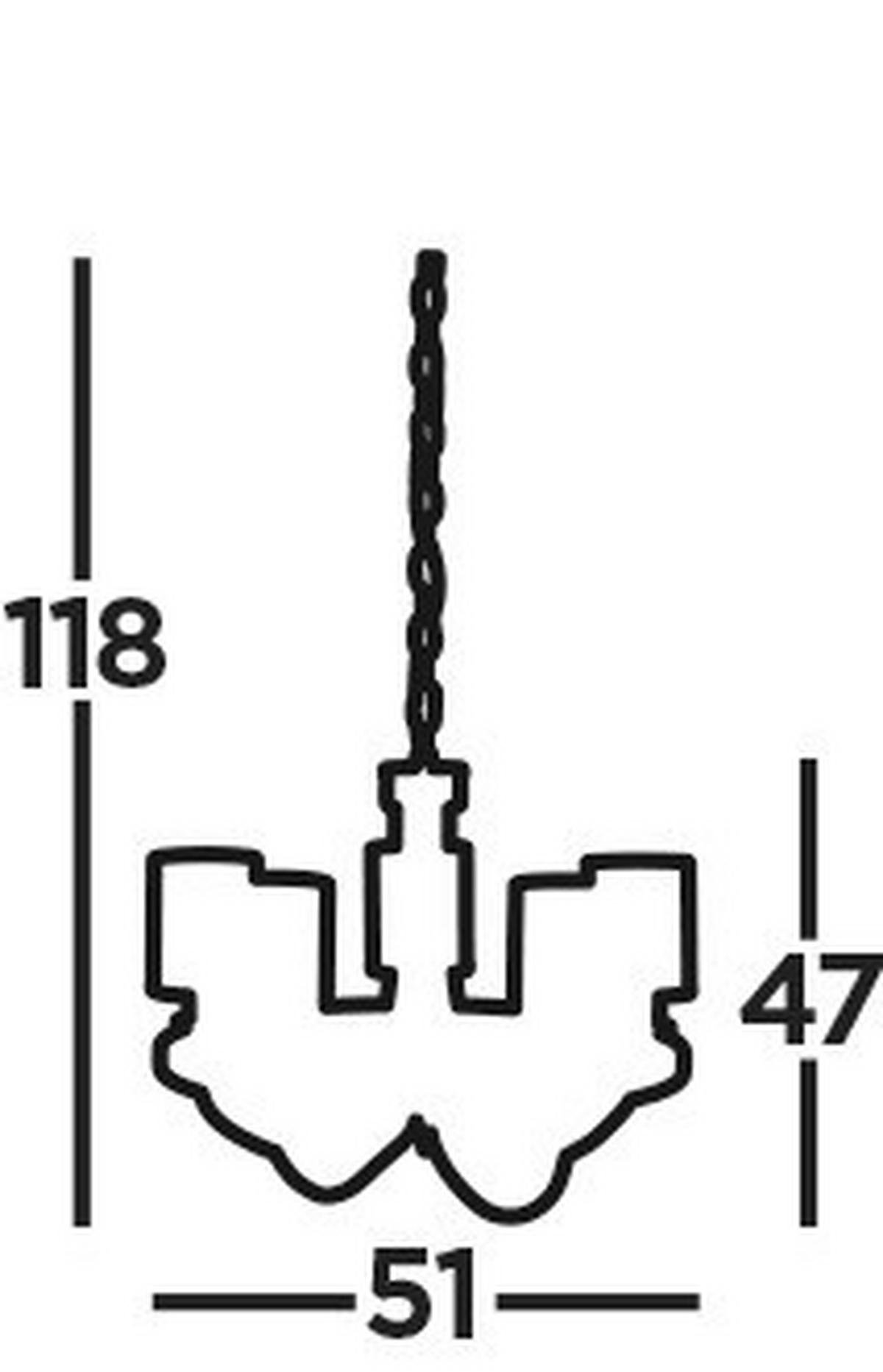 Csillár 9045-5cc Catalina - krómszínű, Konventionell, üveg/fém (51/118cm)