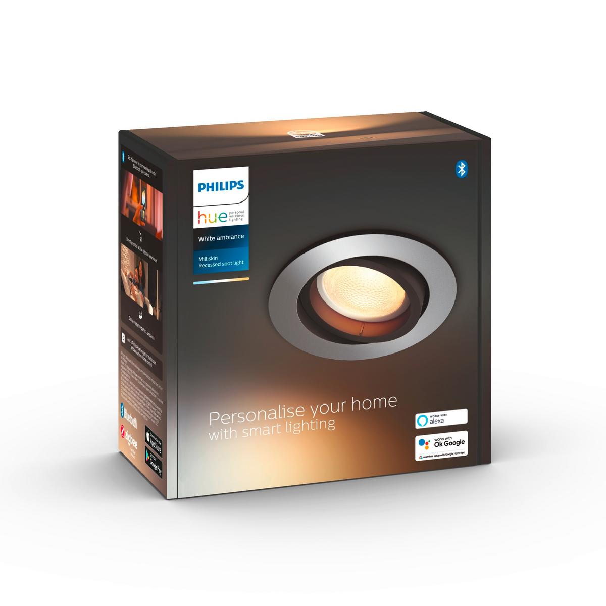 GŁOWICA LED 33854800 HUE MILLISKIN - kolor srebrny, Basics, tworzywo sztuczne (9/10/9cm) - Philips HUE