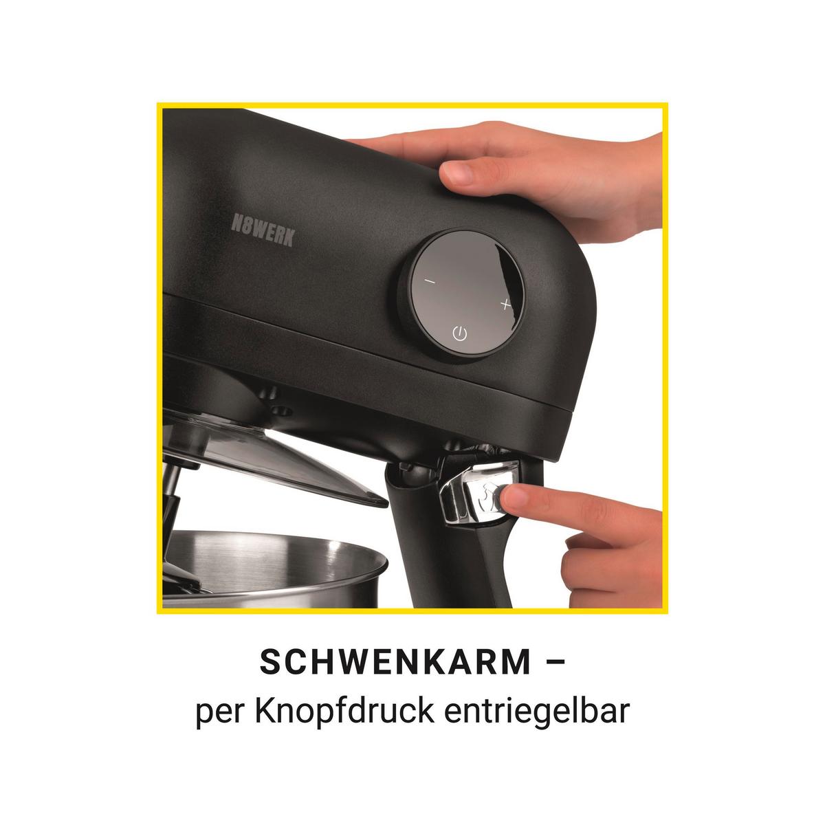 Konyhai Robotgép N8werk - fekete, Modern, műanyag/fém (32,5/23,5/37cm)