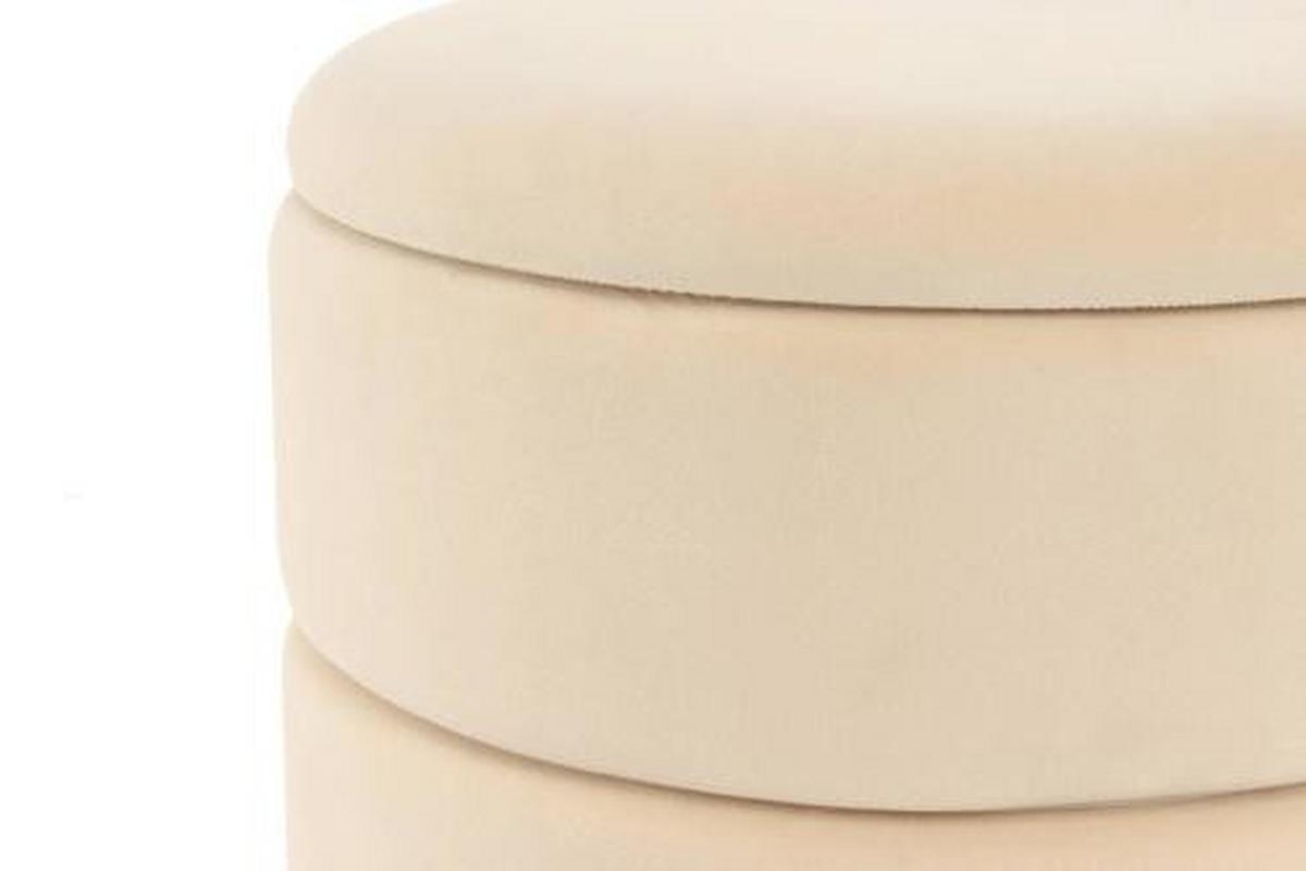 HOCKER Hocker rund in Beige - Beige/Goldfarben, Basics, Holzwerkstoff/Kunststoff (37,5/41/37,5cm) - Kayoom