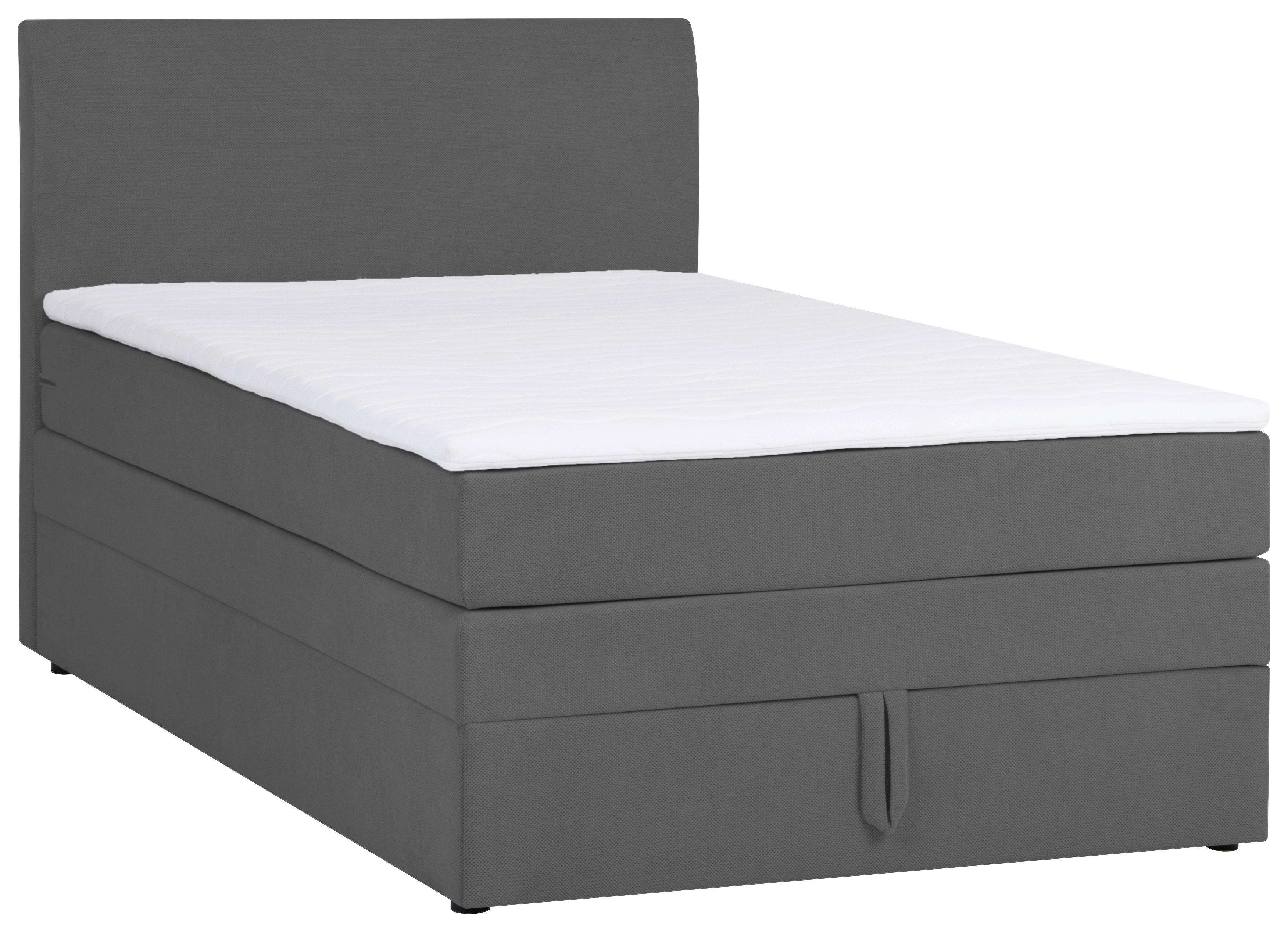 Boxspring Krevet Wickie - siva/crna, Konvencionalno, drvo/metal (120/200cm) - Modern Living