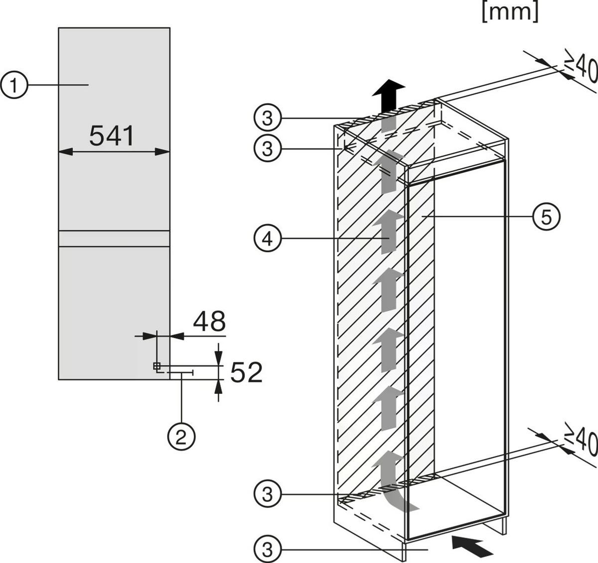 Kühl-Gefrier-Kombination KDN7724E Festtürtechnik - MODERN (54,1cm) - Miele