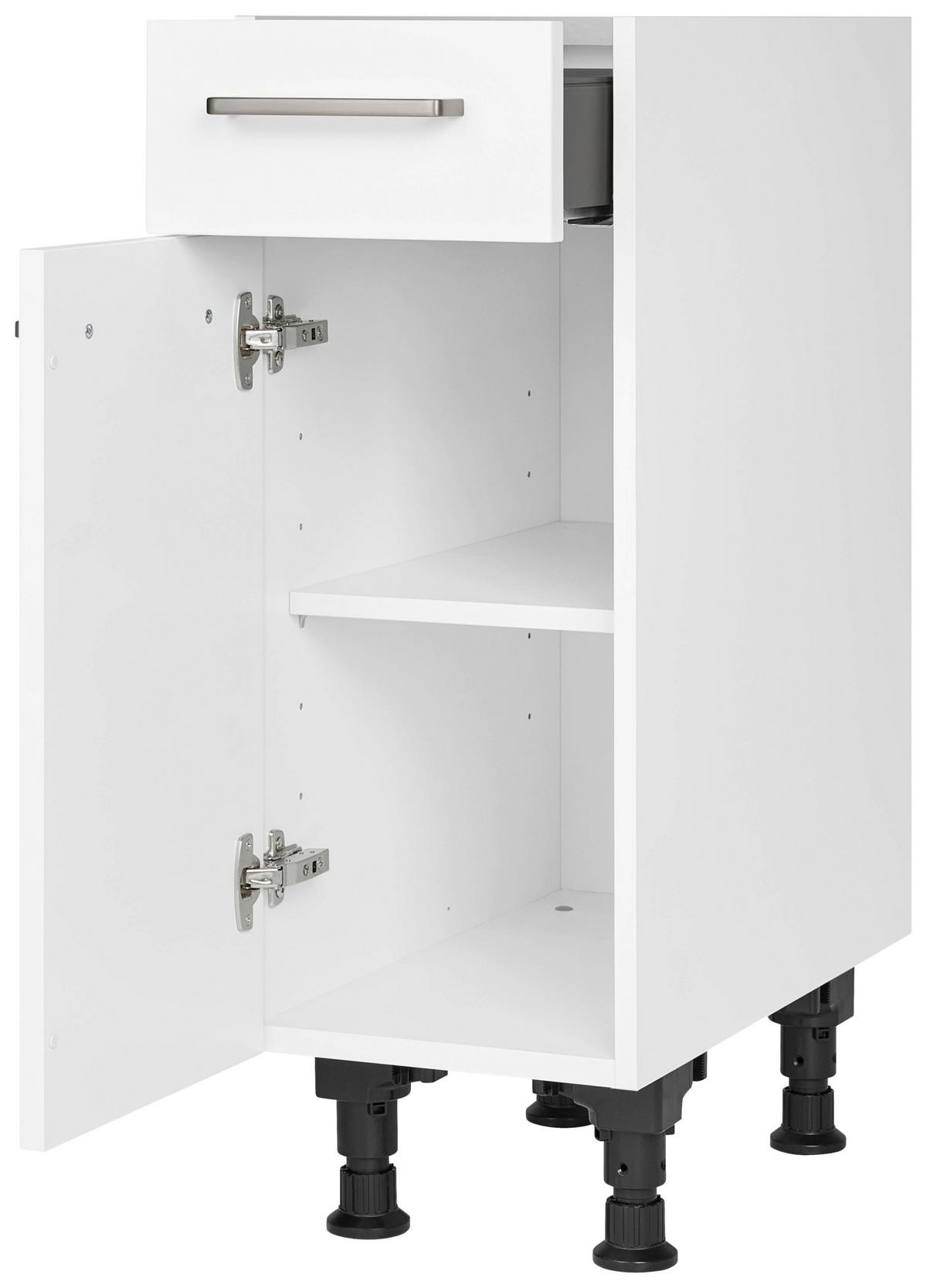 Schubkastenunterschrank Touch Weiß - Edelstahlfarben/Weiß, MODERN, Holzwerkstoff/Metall (30/87/56cm) - Nobilia