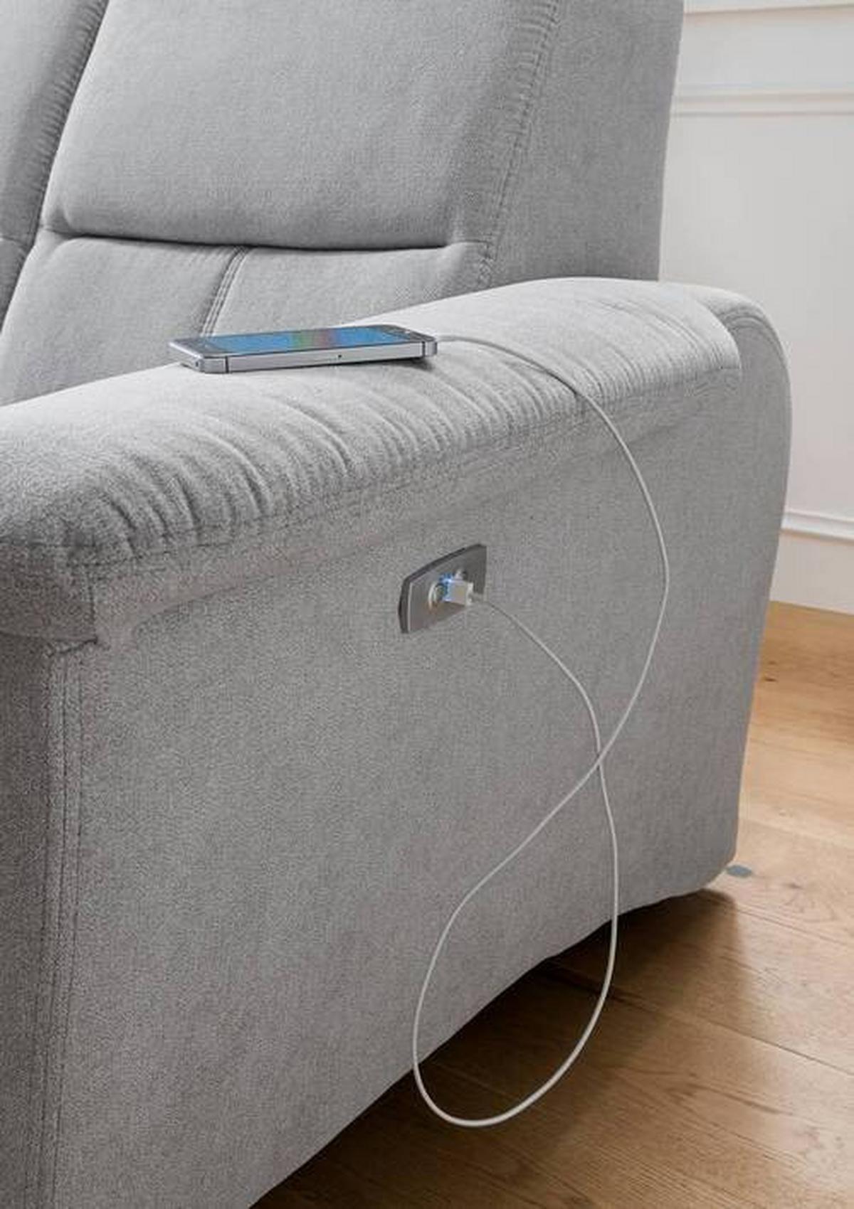 Wohnlandschaft Parole Anthrazit Struktur - Wildeiche/Anthrazit, KONVENTIONELL, Holz/Textil (237/186cm) - Livetastic