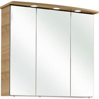SZAFKA Z LUSTREM PAULA - kolor dębowy/kolor chromowy, Konventionell, materiał drewnopochodny/metal (75/72/20cm) - Xora