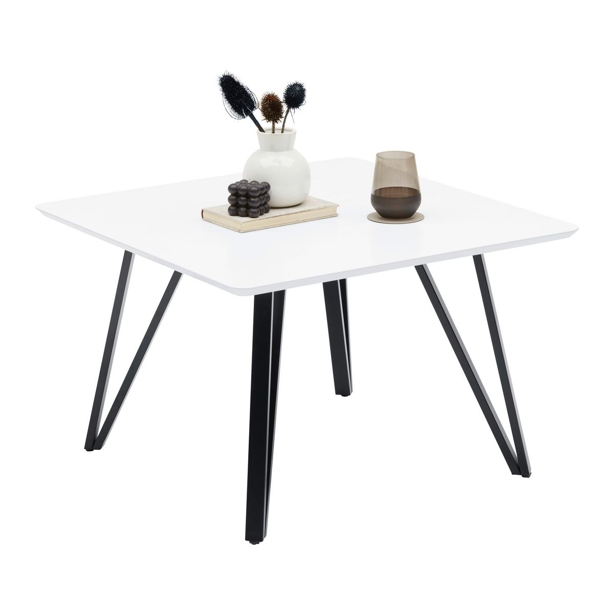 Măsuță de cafea NAPOLI - alb/negru, Modern, metal/material pe bază de lemn (70/45/70cm) - Modern Living