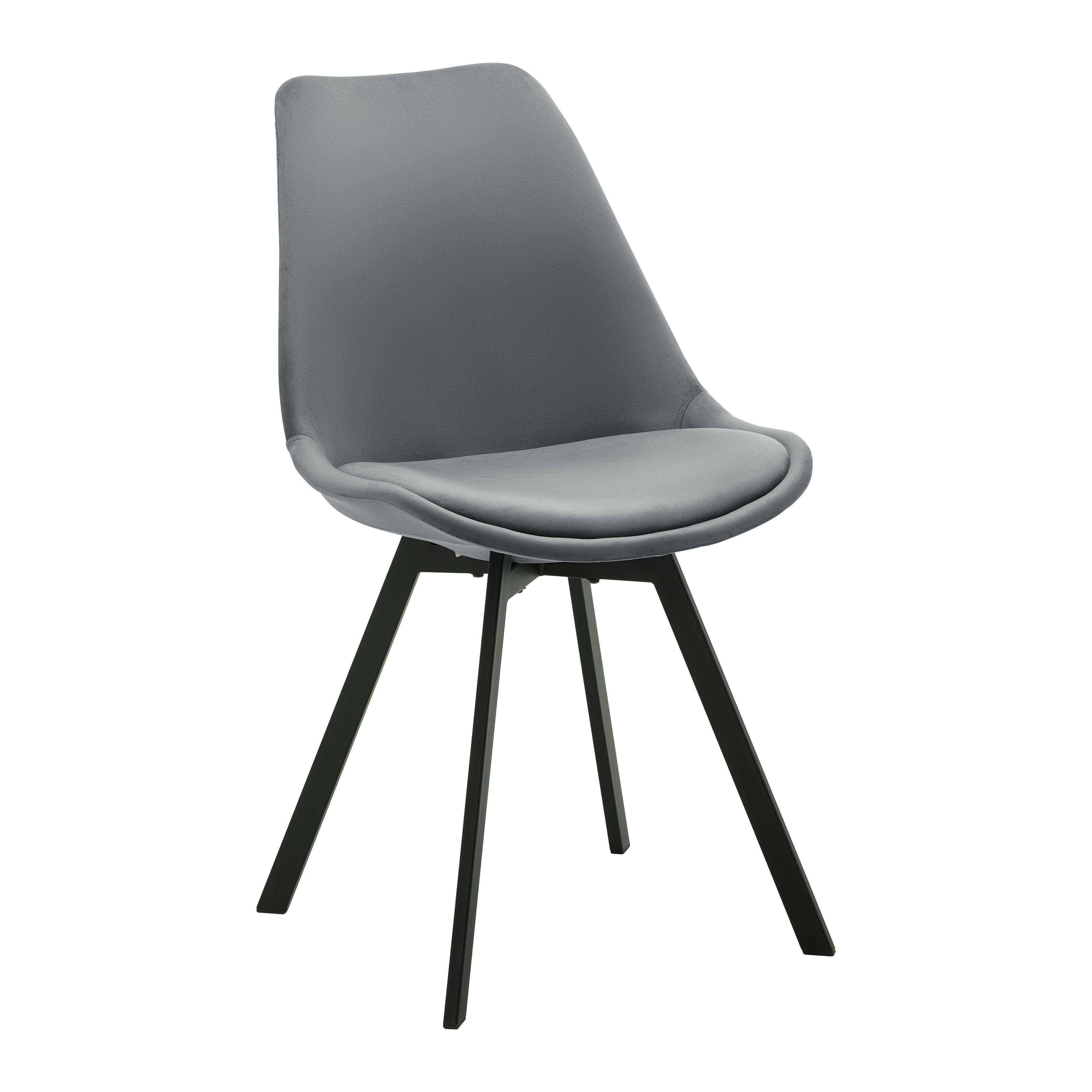 KRZESŁO MIA - ciemnoszary/czarny, Modern, metal/tkanina (45/84/55cm) - Bessagi Home