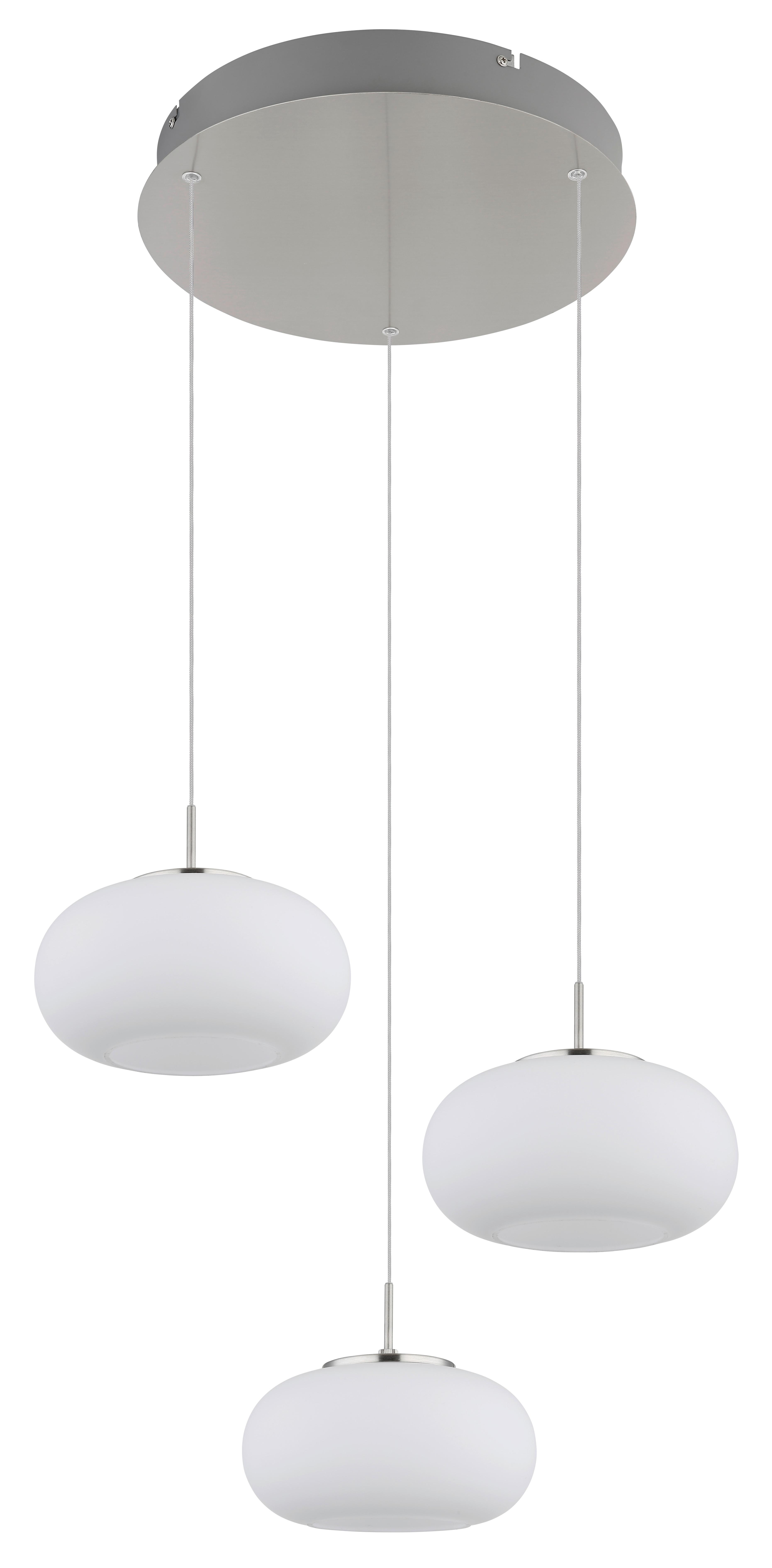 Led Viseća Svjetiljka Opal - boje nikla/prozirno, Design, staklo/metal (49/150cm) - Globo