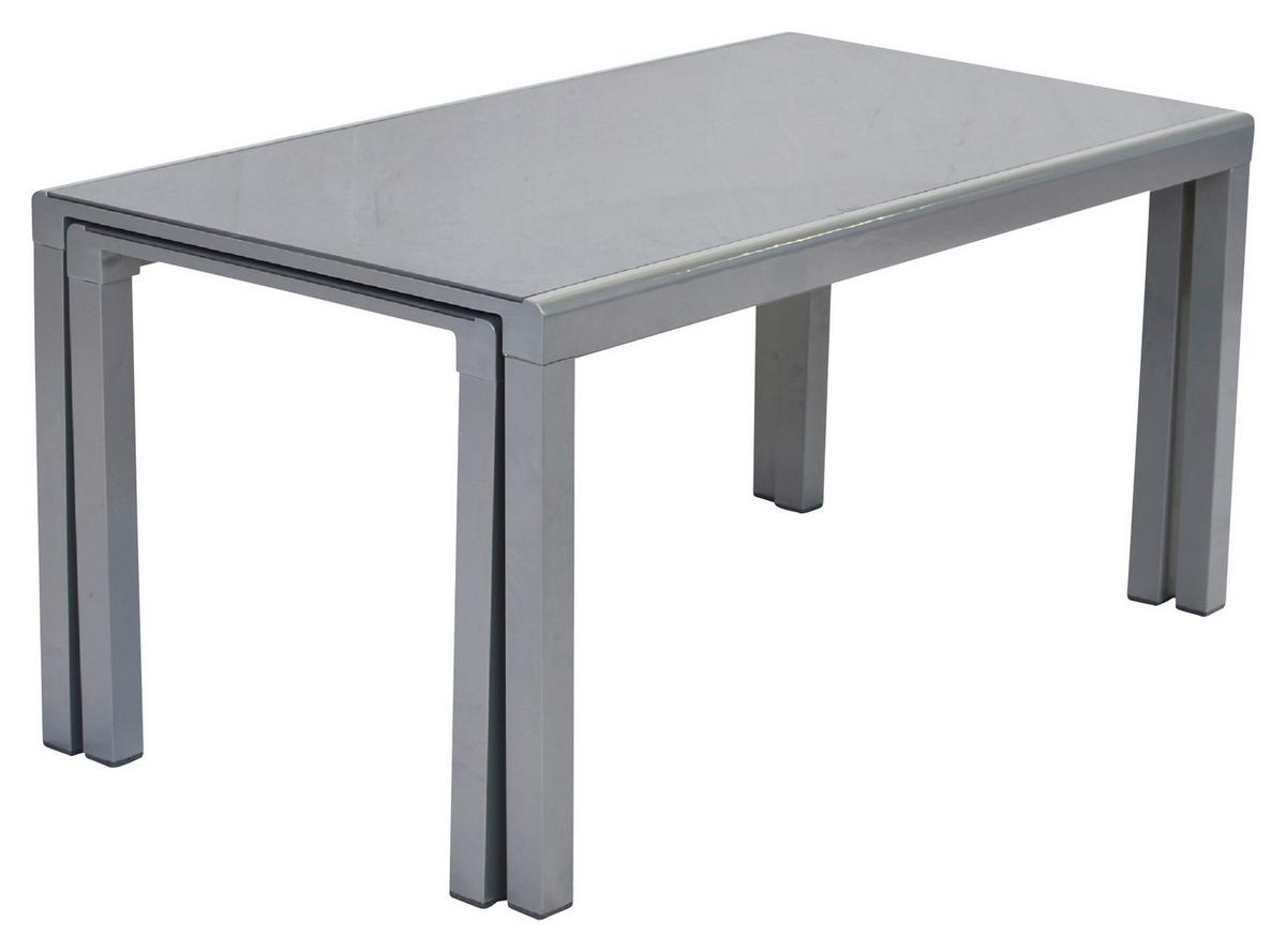 Vrtna Miza Flex, Raztegljiva 160-320x90cm - srebrne barve, Moderno, kovina/steklo (160/78/75cm) - Gardenson