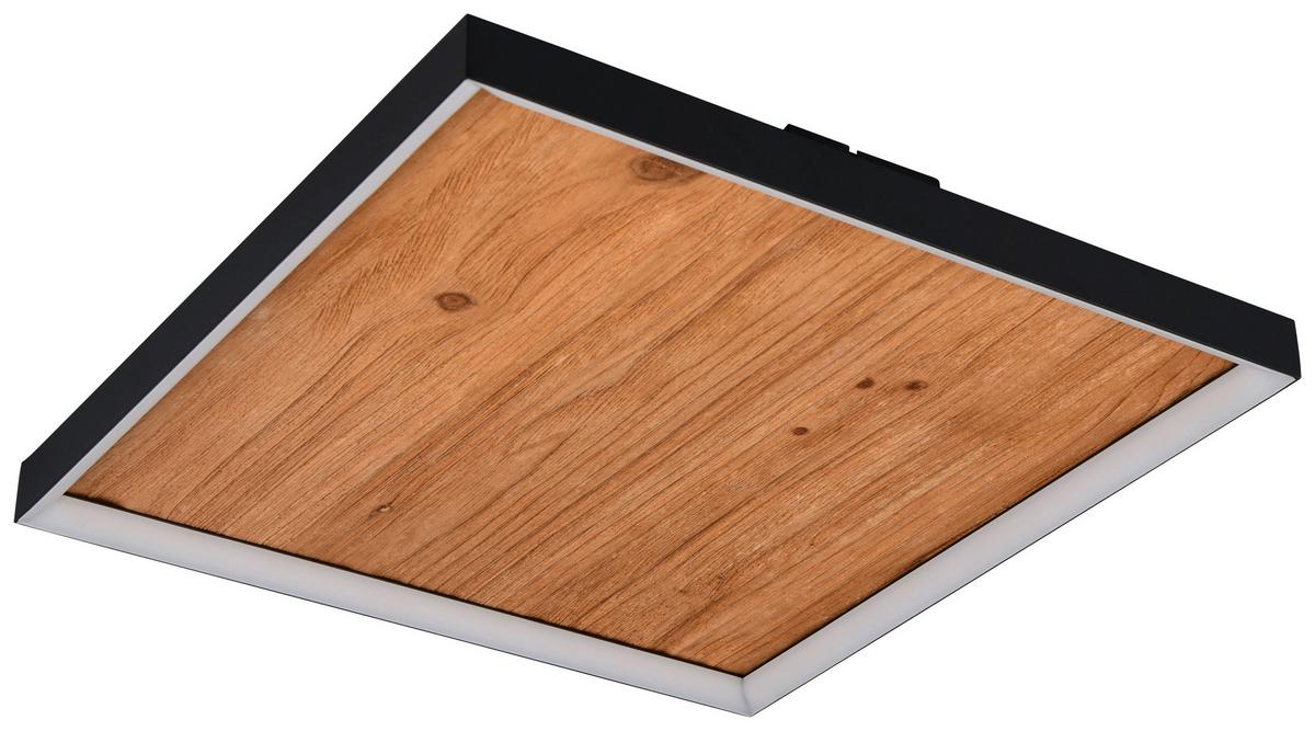 LAMPA SUFITOWA LED 655510130 KALEA - czarny/kolor sosnowy, Natur, metal/drewno (45/45/7,5cm) - Trio Leuchten