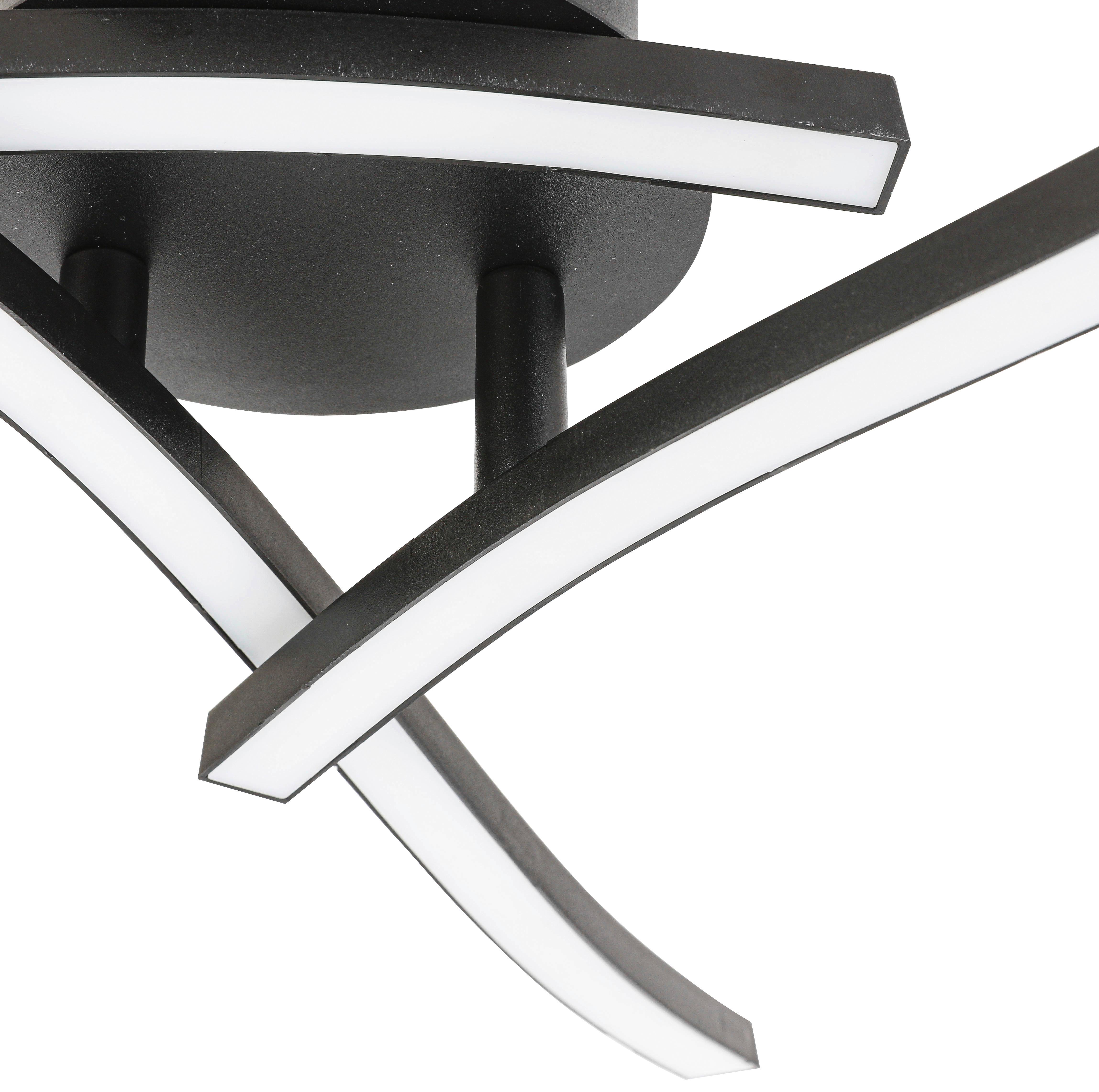 LED-TAKLAMPA ITO - svart, Modern, metall/plast (56/56/11cm) - Mömax