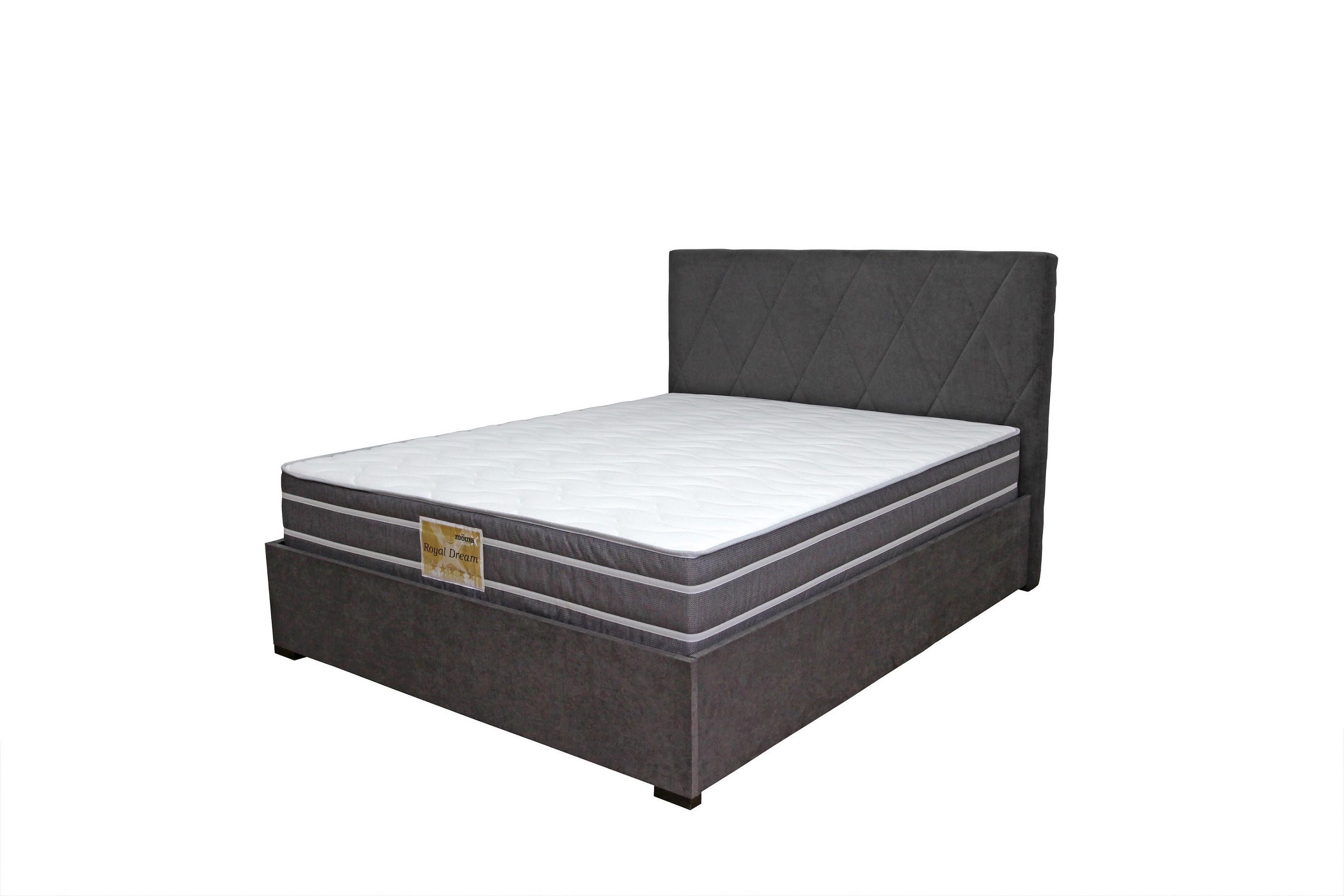 Oblazinjena Postelja Grace - barve bukve/svetlo siva, Konvencionalno, umetna masa/leseni material (160/200cm) - Mömax