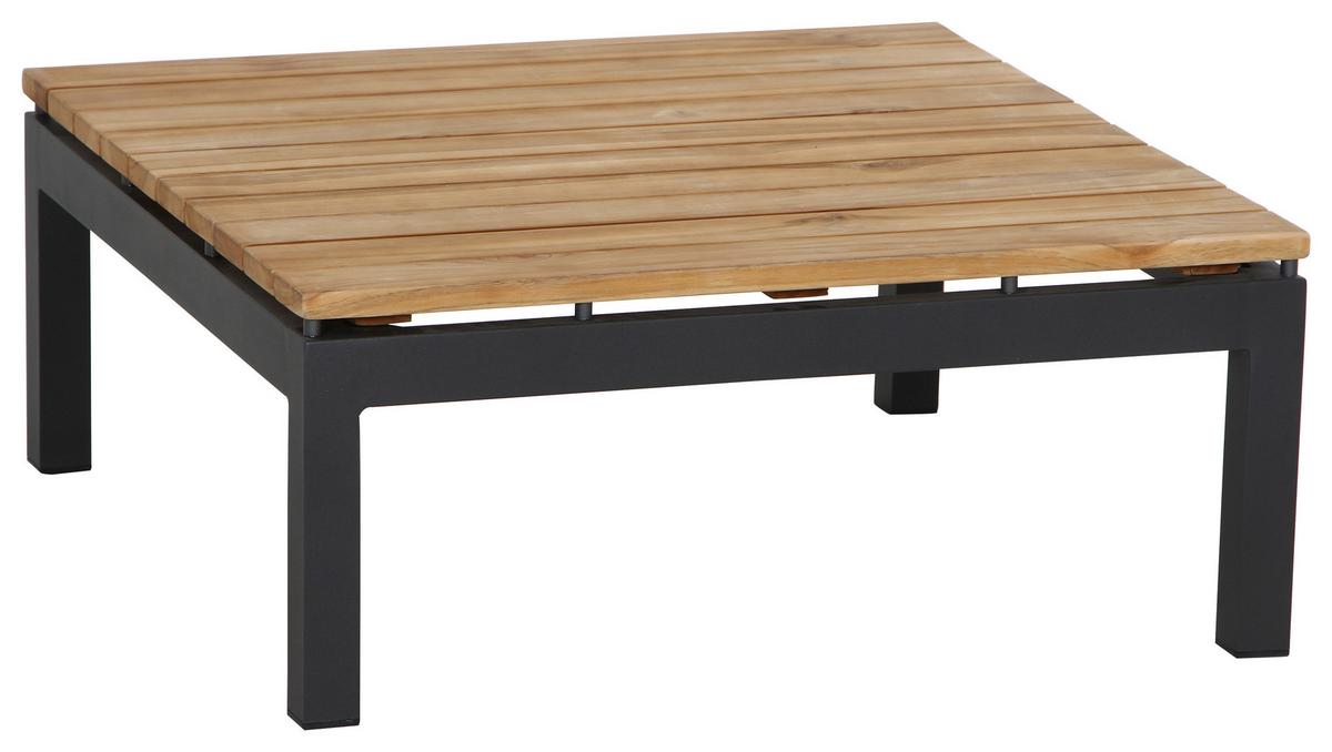 Loungetisch Alvida Teakholz /Schwarz B: ca. 73,5 cm - Anthrazit/Teakfarben, MODERN, Holz/Metall (73,5/73,5/31,5cm) - Siena Garden