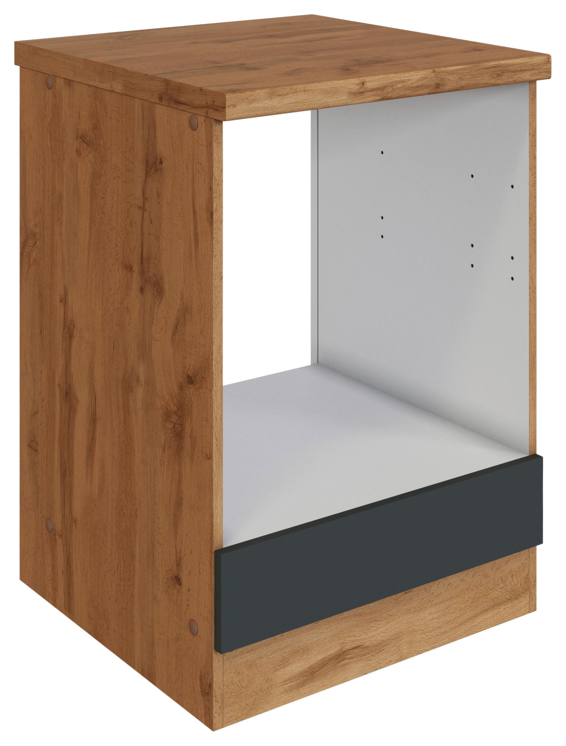 Herdumbauschrank Florenz ca. 60 cm Grau mit Arbeitsplatte - Eiche Wotan/Grau, Design, Holzwerkstoff (60/86/60cm) - Held