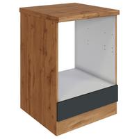 Herdumbauschrank Florenz ca. 60 cm Grau mit Arbeitsplatte - Eiche Wotan/Grau, Design, Holzwerkstoff (60/86/60cm) - Held