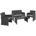 Lounge Garnitura Michelle 1 - temno siva/siva, kovina/umetna masa - MÖMAX modern living