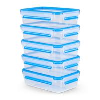 ZESTAW POJEMNIKÓW NA ŻYWNOŚĆ N1030700 - przejrzysty/jasnoniebieski, Basics, tworzywo sztuczne (5x0,8l) - Emsa