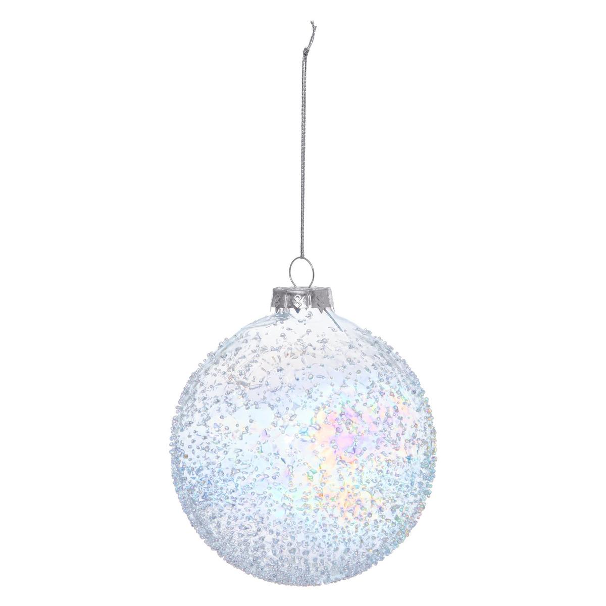 Glob de Crăciun din sticlă cca. 10 cm Dots - transparent, Modern, sticlă (10/18,9cm)