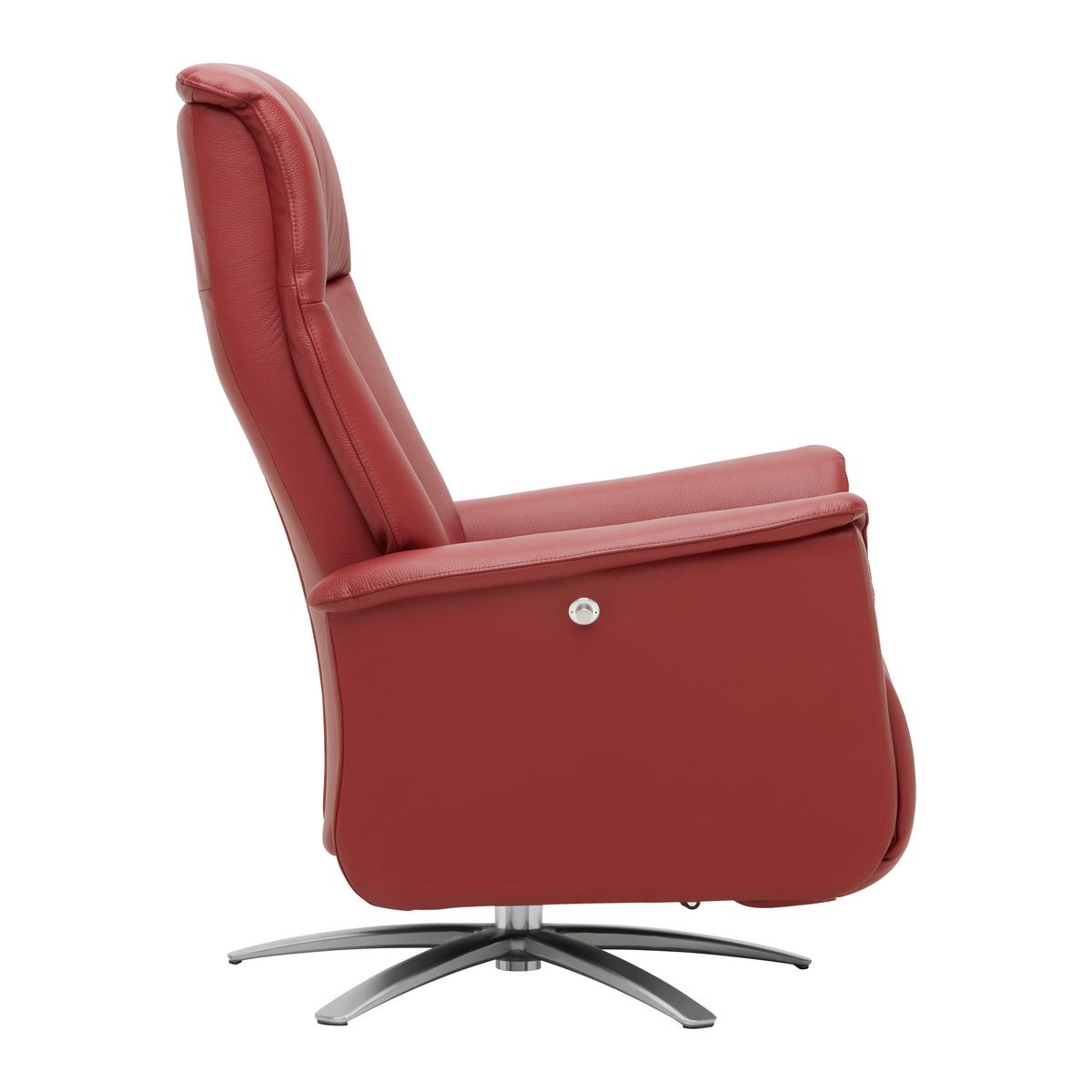 Relaxsessel Tom Leder Rot - Rot, MODERN, Leder/Metall (78/113/85cm) - Premium Living
