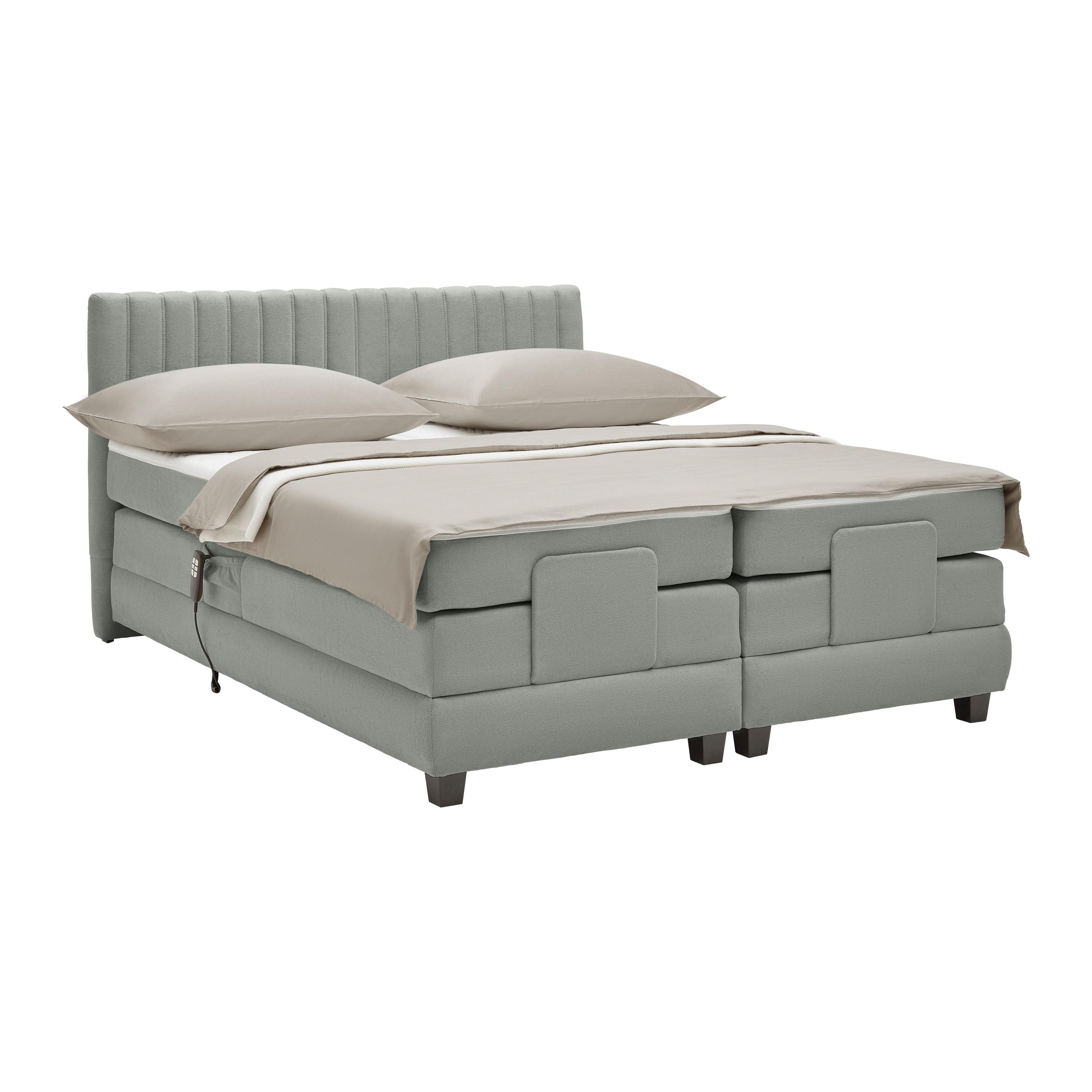 Boxspringbett Dixon Grau ca. 160x200cm - Schwarz/Grau, KONVENTIONELL, Holz/Holzwerkstoff (160/200cm) - Premium Living
