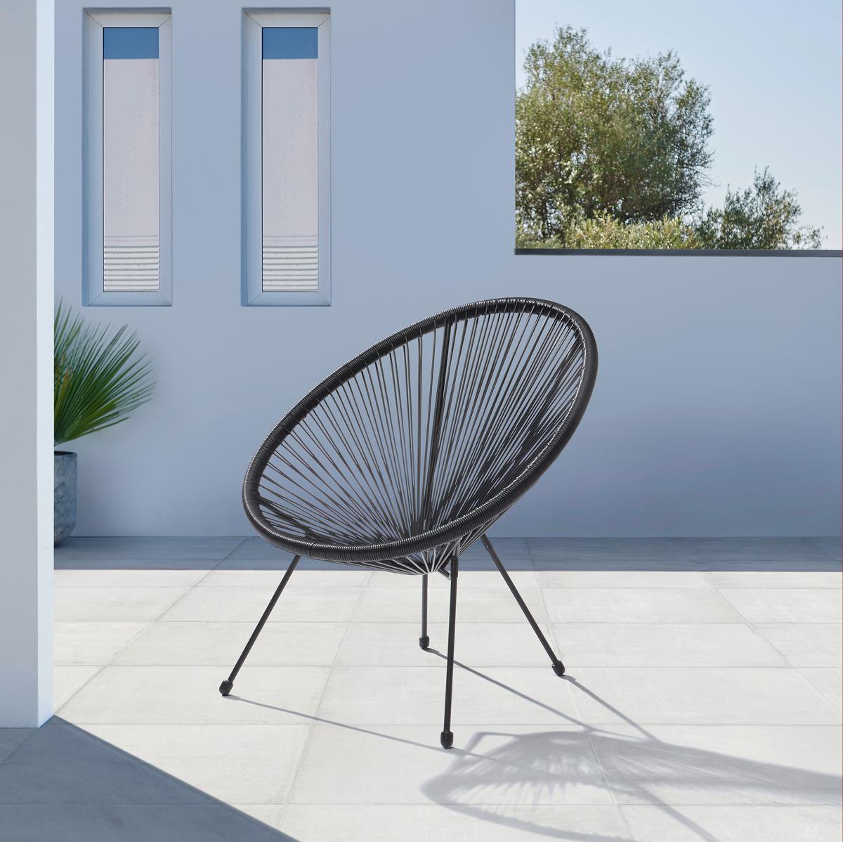 OGRODOWY FOTEL RELAKSACYJNY UNO - czarny, Modern, tworzywo sztuczne/metal (71/82/81cm) - Mömax