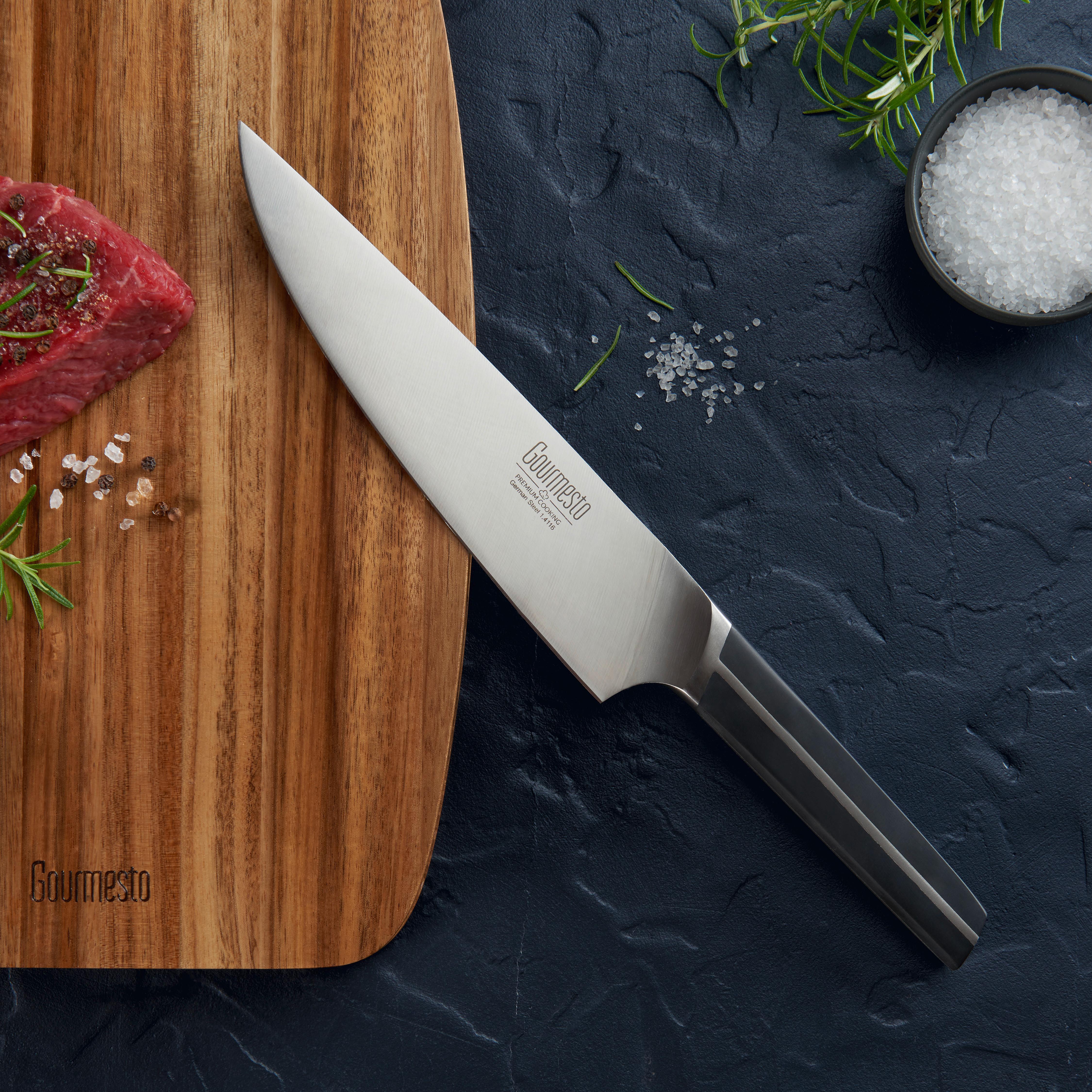 Chefmesser Profi Line ca. 33,3cm - Edelstahlfarben/Schwarz, Konventionell, Kunststoff/Metall (33,3cm) - Gourmesto