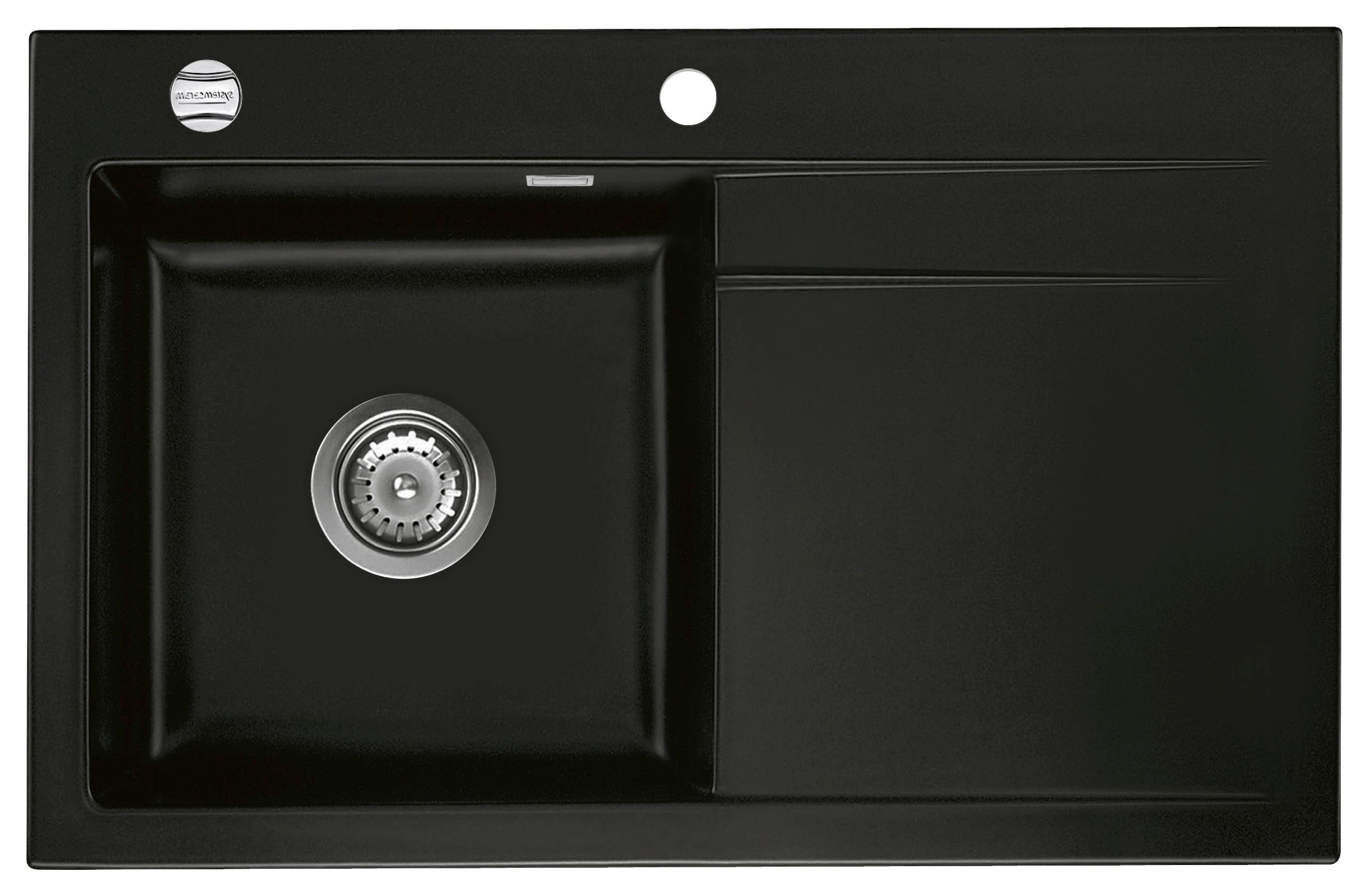 Spüle Stema80 Typ:50550287 Nigra li. - Schwarz, Keramik (80/51cm) - Systemceram