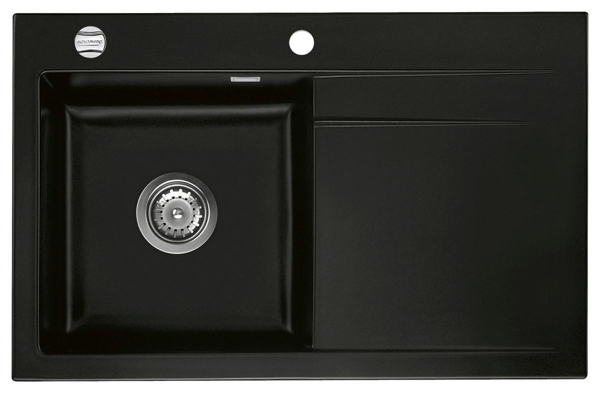 Spüle Stema80 Typ:50550287 Nigra li. - Schwarz, Keramik (80/51cm) - Systemceram