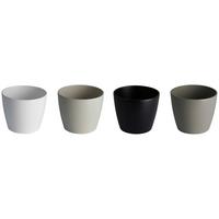 Übertopf Luisa in diversen Farben - Schwarz/Weiß, MODERN, Keramik (25,7/21cm) - Mömax