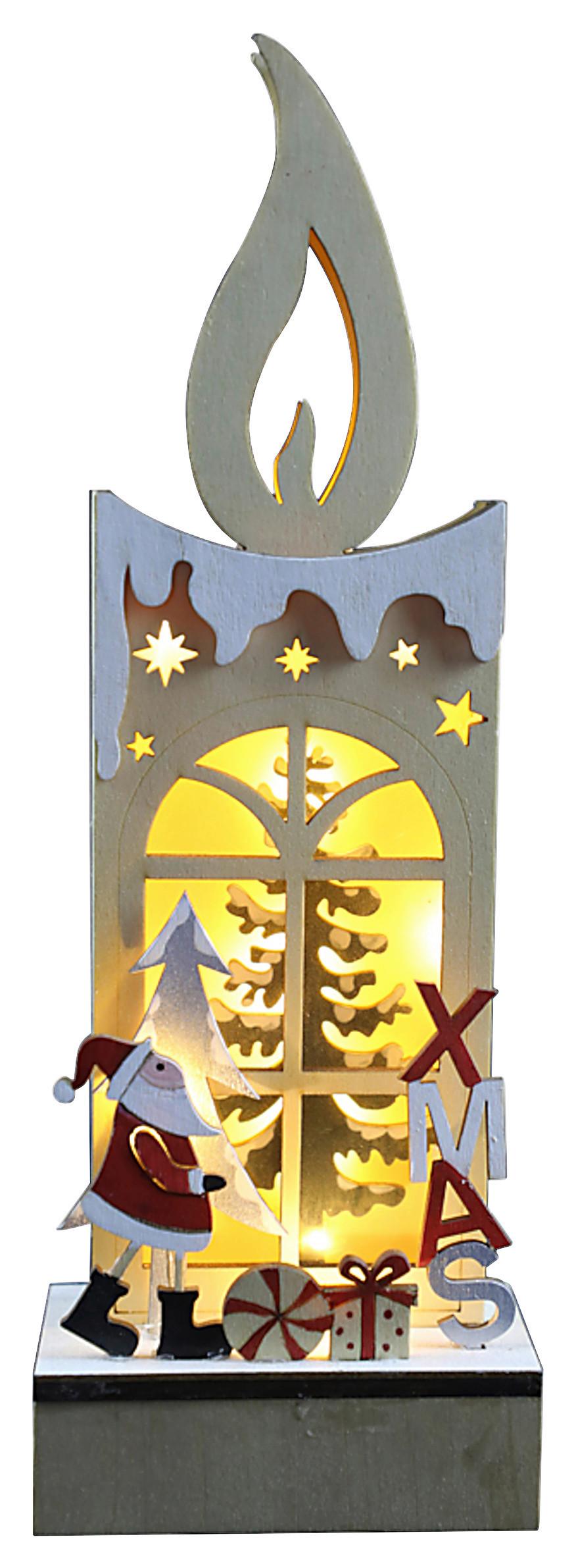 Led Dekorativna Svjetiljka Candele - bijela/siva, Konvencionalno, drvo (9/5/26cm) - Modern Living