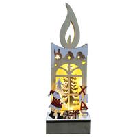 DEKORACJA ŚWIETLNA LED CANDELE -PAZ- - zielony/czerwony, Konventionell, drewno (9/5/26cm) - Modern Living