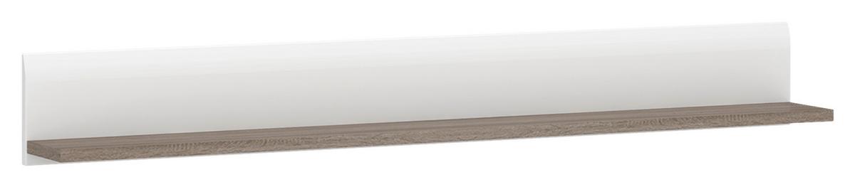 Stenska Polica Linate, Bela, Barva Hrasta - barva hrasta tartuf/bela, Moderno, leseni material (150/19,5/19,9cm)