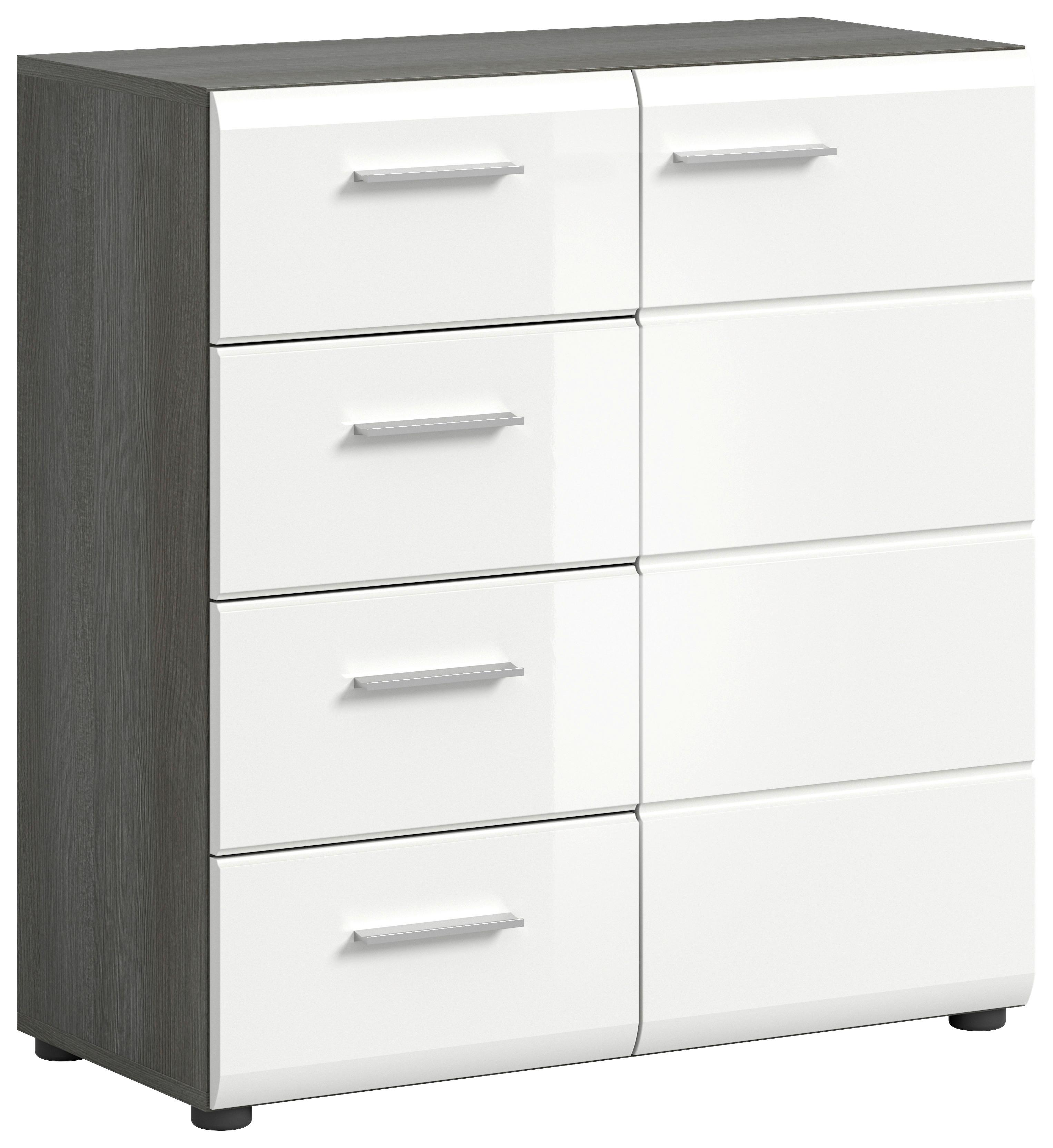 Comodă SALSA - alb lucios intens, Design, material pe bază de lemn (80/85/37cm) - Modern Living