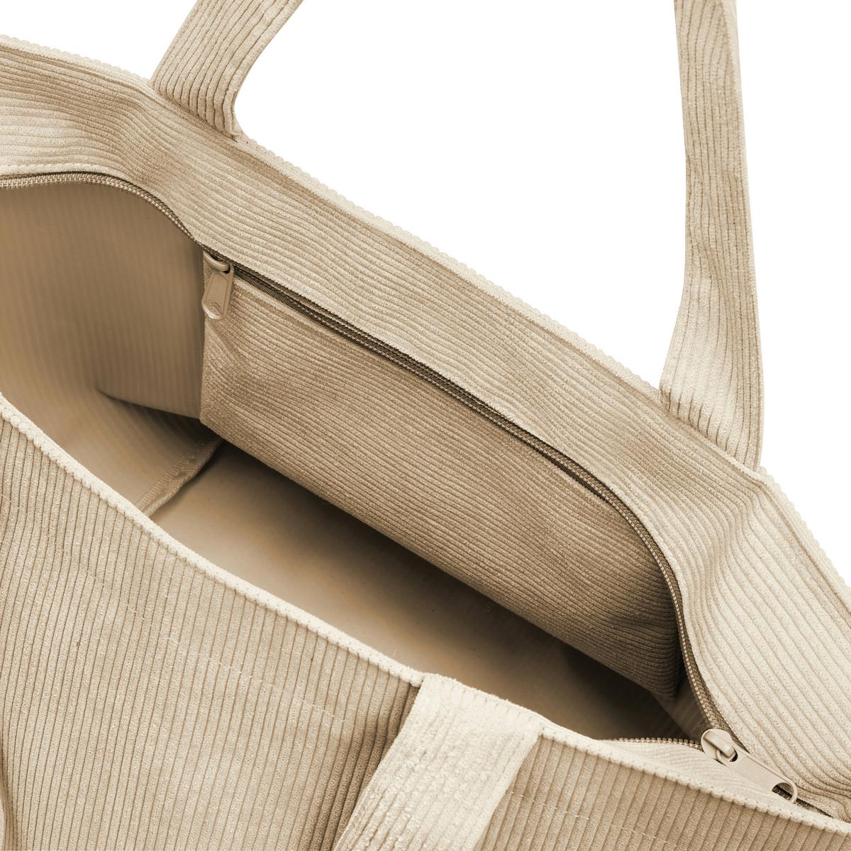 TORBA SHOPPER SHOPPER M CORD SAND - beżowy, Basics, tkanina (51/30,5/26cm) - Reisenthel