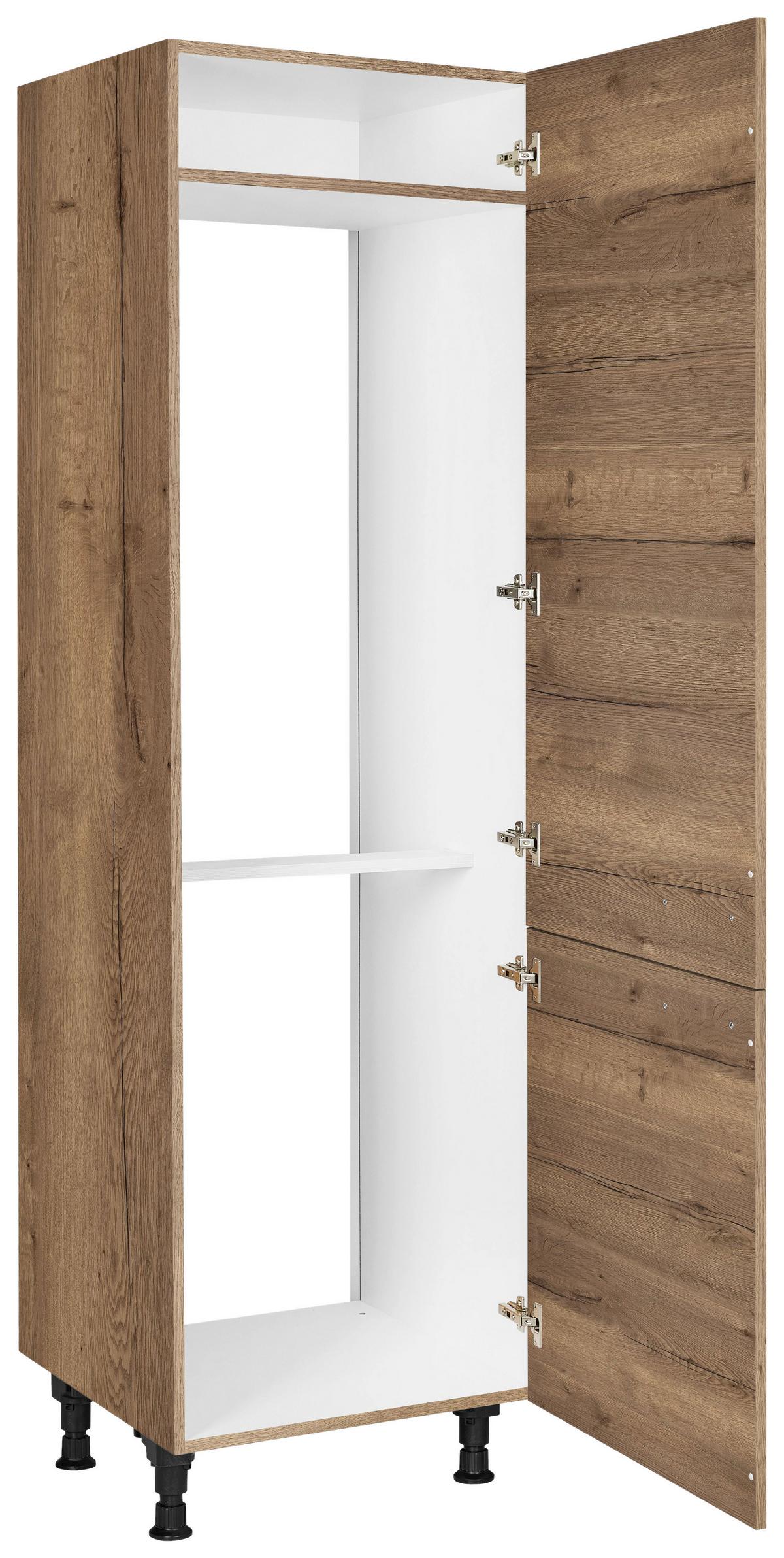 Geräteumbauschrank Structura Eiche dunkel - Eiche dunkel/Schwarz, MODERN, Holzwerkstoff/Metall (60/216,6/58cm) - Nobilia