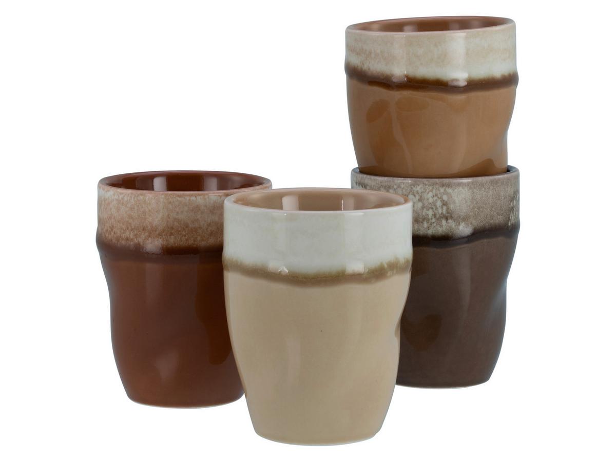 Set Skodelic Squeezy Mocha, 4-Delni - krem barve/umazano rjava, Basics, keramika (11/8cm) - Creatable