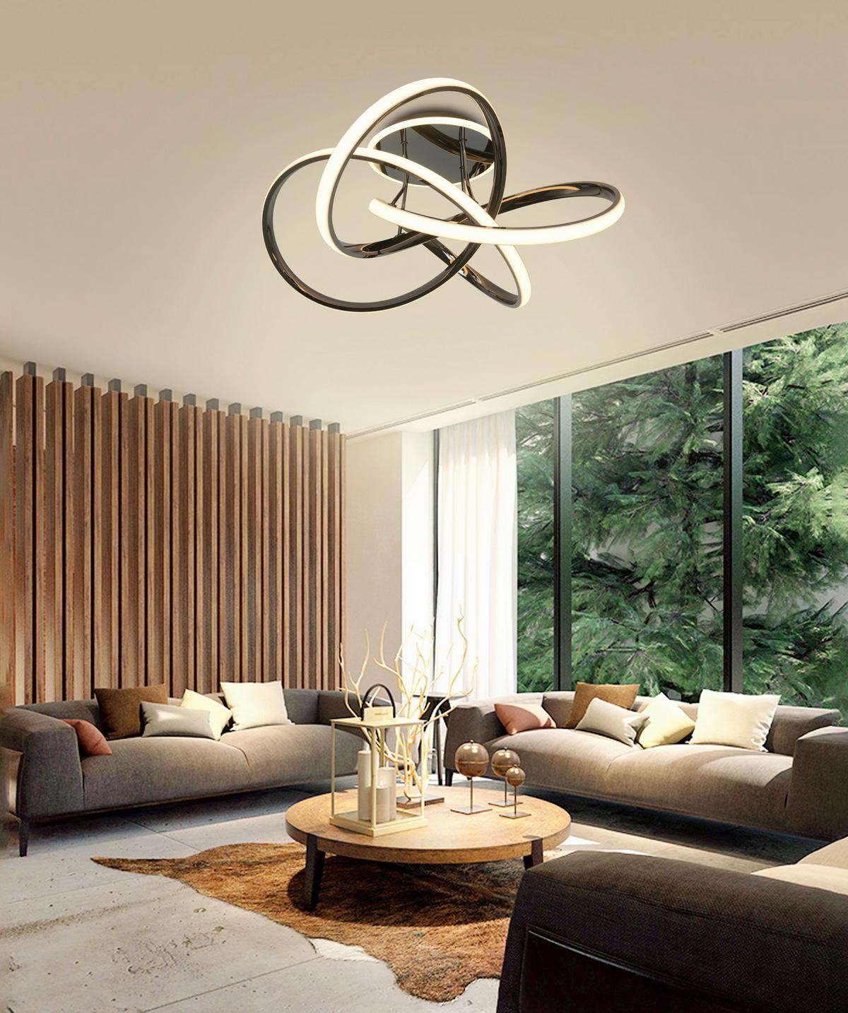 LAMPA SUFITOWA LED 9064-105 BANDOL - czarny chrom, Design, tworzywo sztuczne/metal (65/34,5cm)