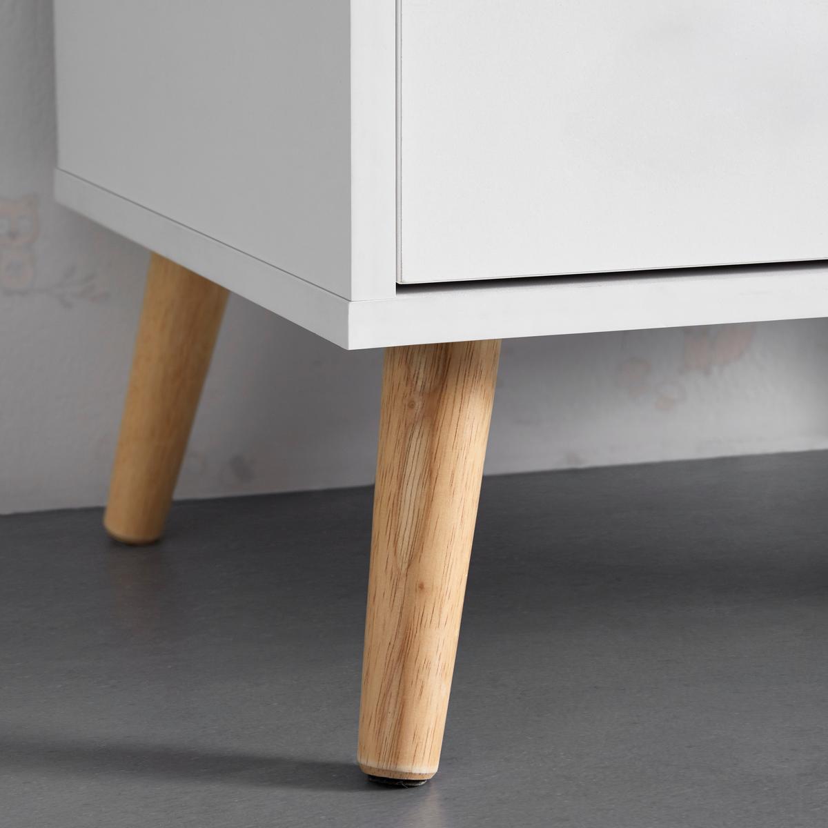 DREHTÜRENSCHRANK in Weiss "Ludo" - Weiss/Naturfarben, Modern, Holz/Metall (60/180/40cm) - Bessagi Home