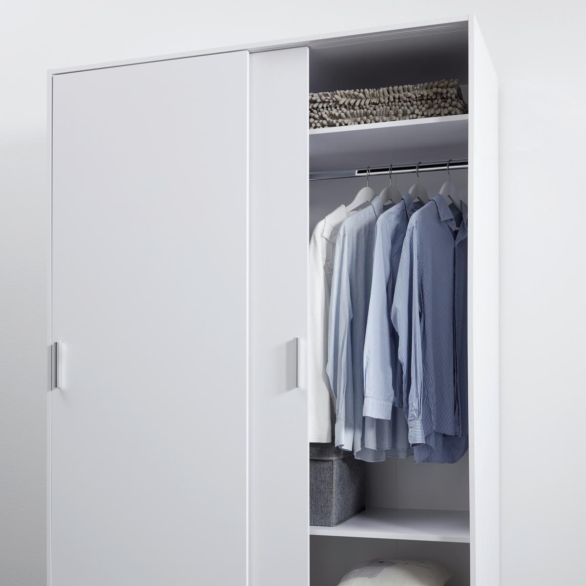 Ormar S Kliznim Vratima Mika - bijela/boje kroma, Konvencionalno, drvni materijal/plastika (140/205/60cm) - Modern Living
