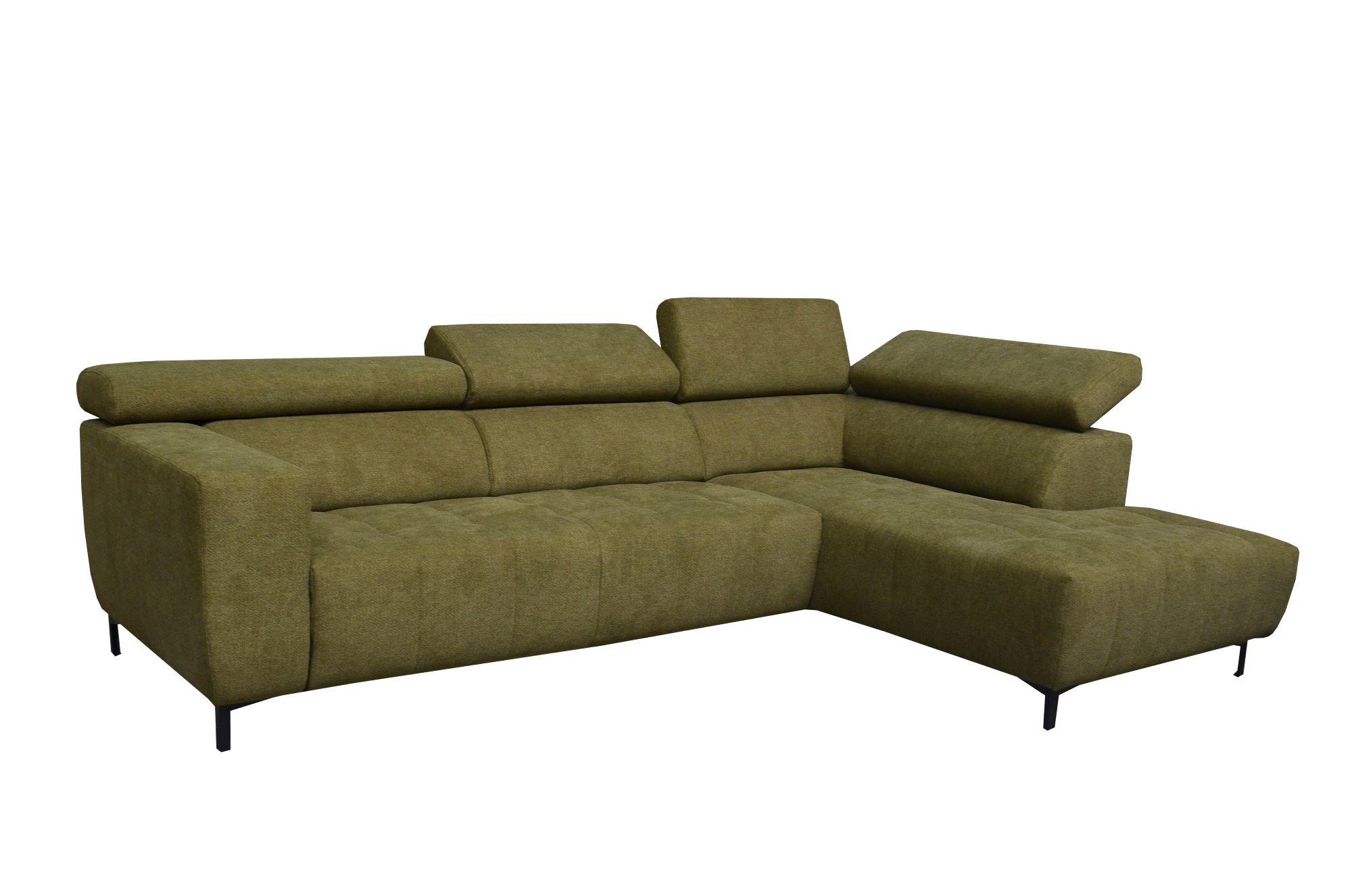 Kutna Garnitura Tarragona - zelena/crna, Moderno, tekstil (295/201cm) - Premium Living