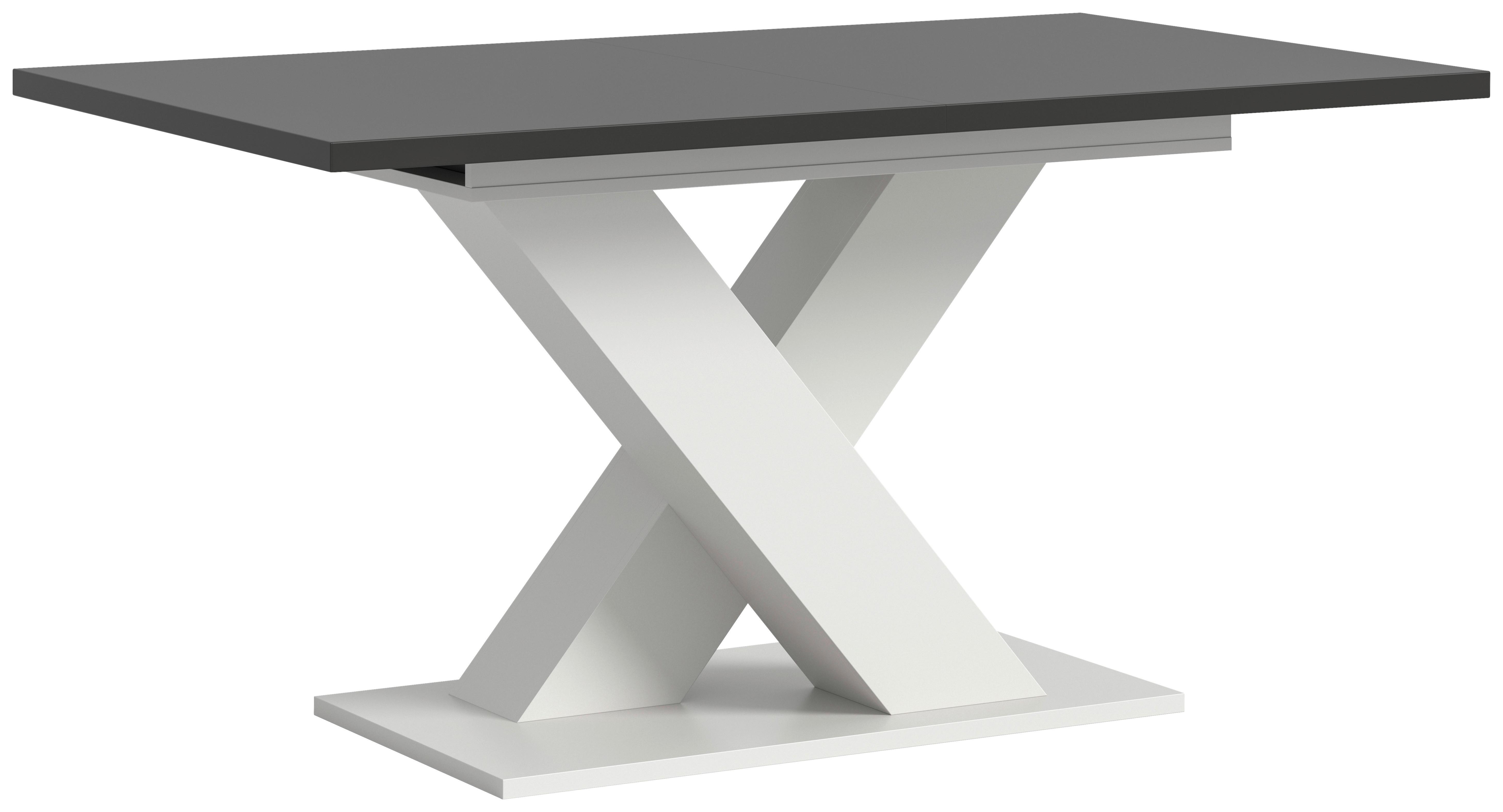 Ausziehtisch Marlon Grau/Weiß ca.150-190x90x76 cm - Dunkelgrau/Weiß, KONVENTIONELL, Holzwerkstoff (150-190/90/76cm) - MID.YOU